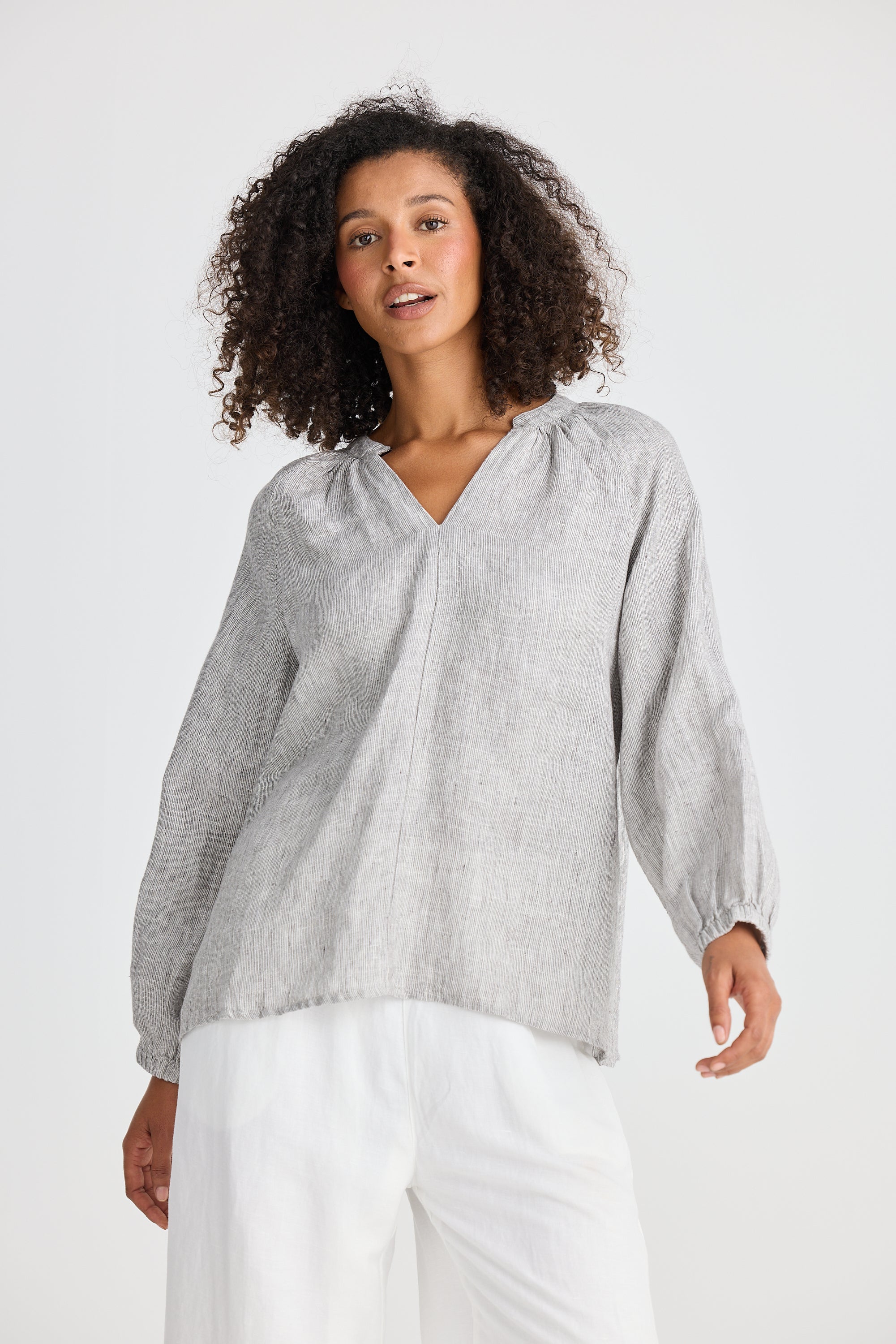 Ria Top - Charcoal Fleck-Tops-The Shanty Corporation-The Bay Room