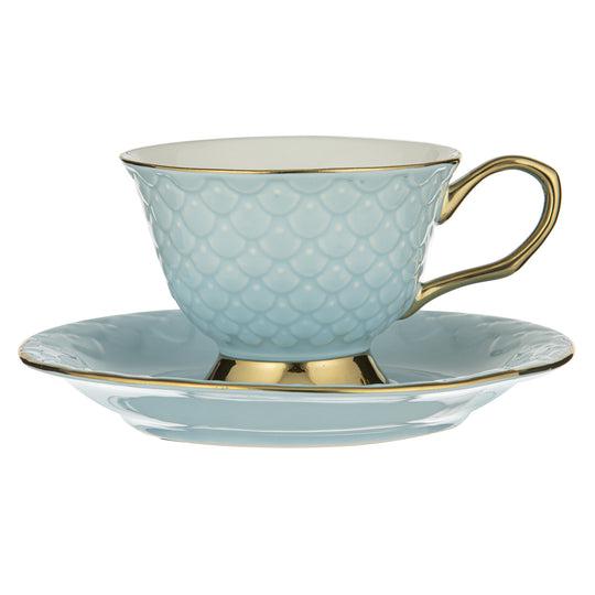 Ripple Powder Blue Cup & Saucer-Dining & Entertaining-Ashdene-The Bay Room