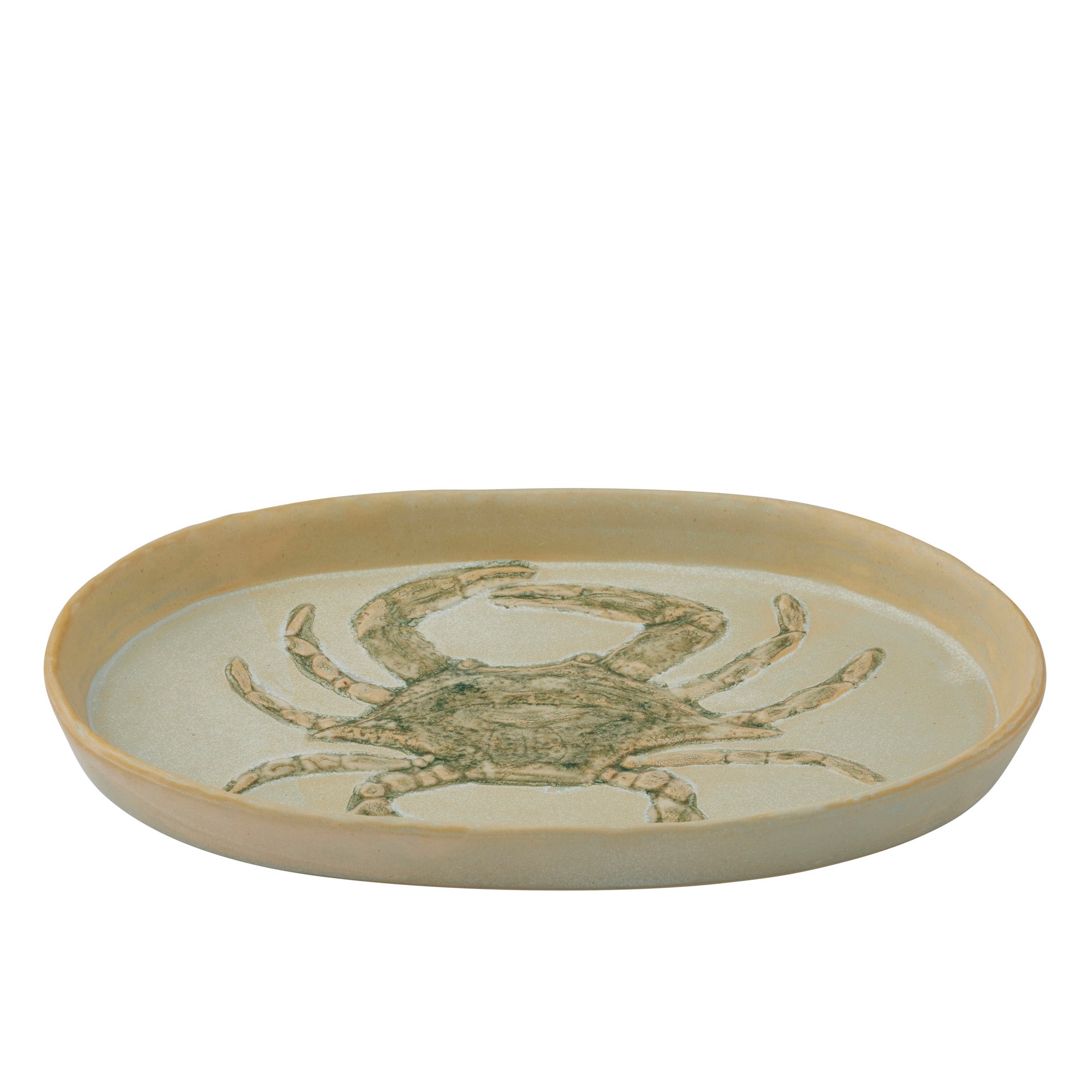 Riva Ceramic Plate 18x29cm Ivory/Green-Dining & Entertaining-Coast To Coast Home-The Bay Room