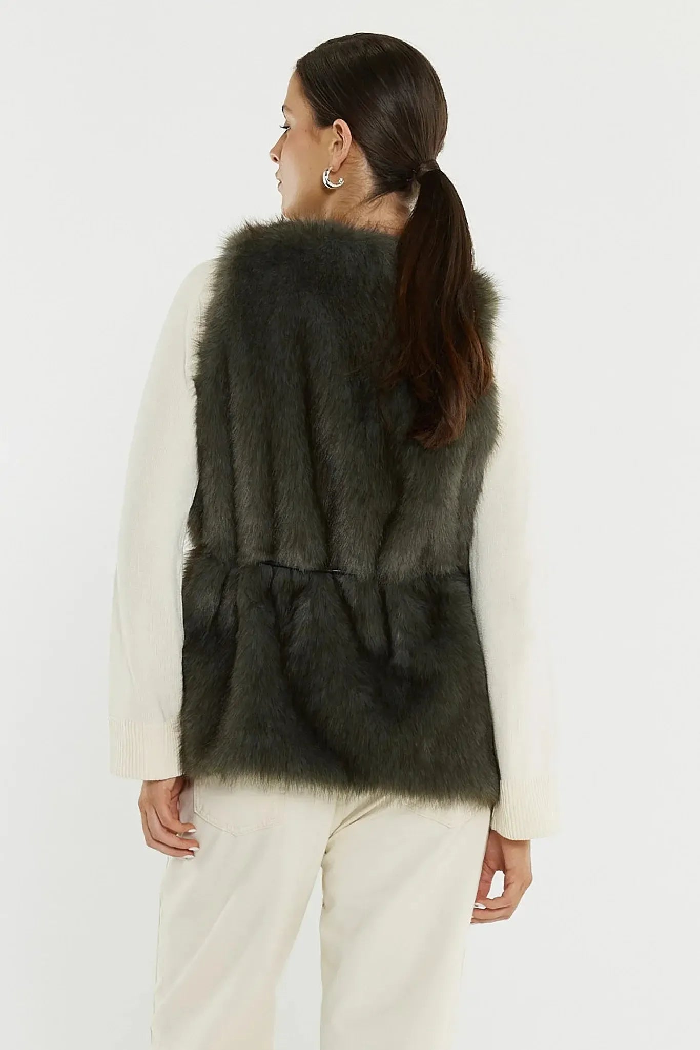 Riya Fur Gilet - Evergreen-SASS-The Bay Room