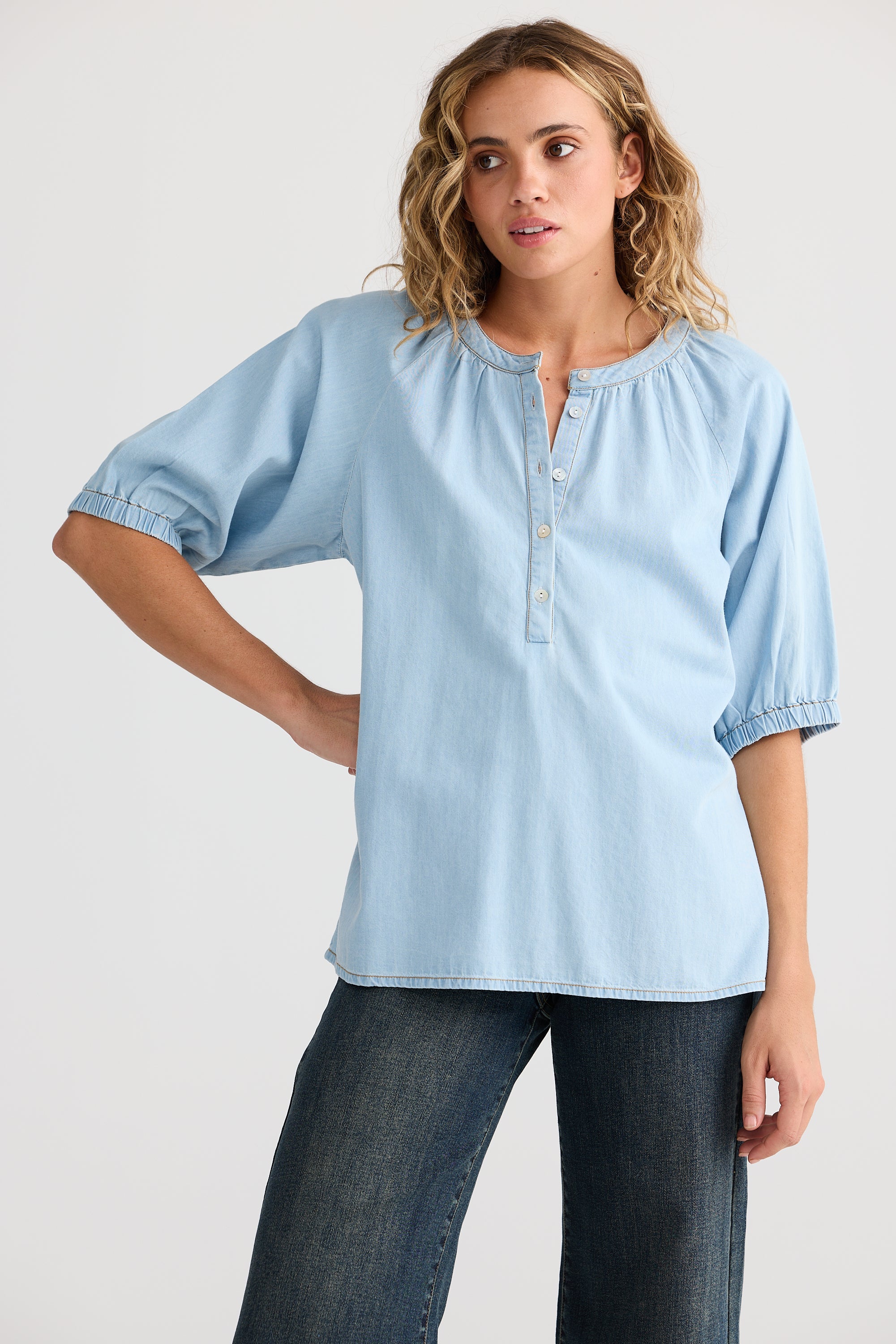 Rodeo Top - Light Denim-Tops-Talisman-The Bay Room