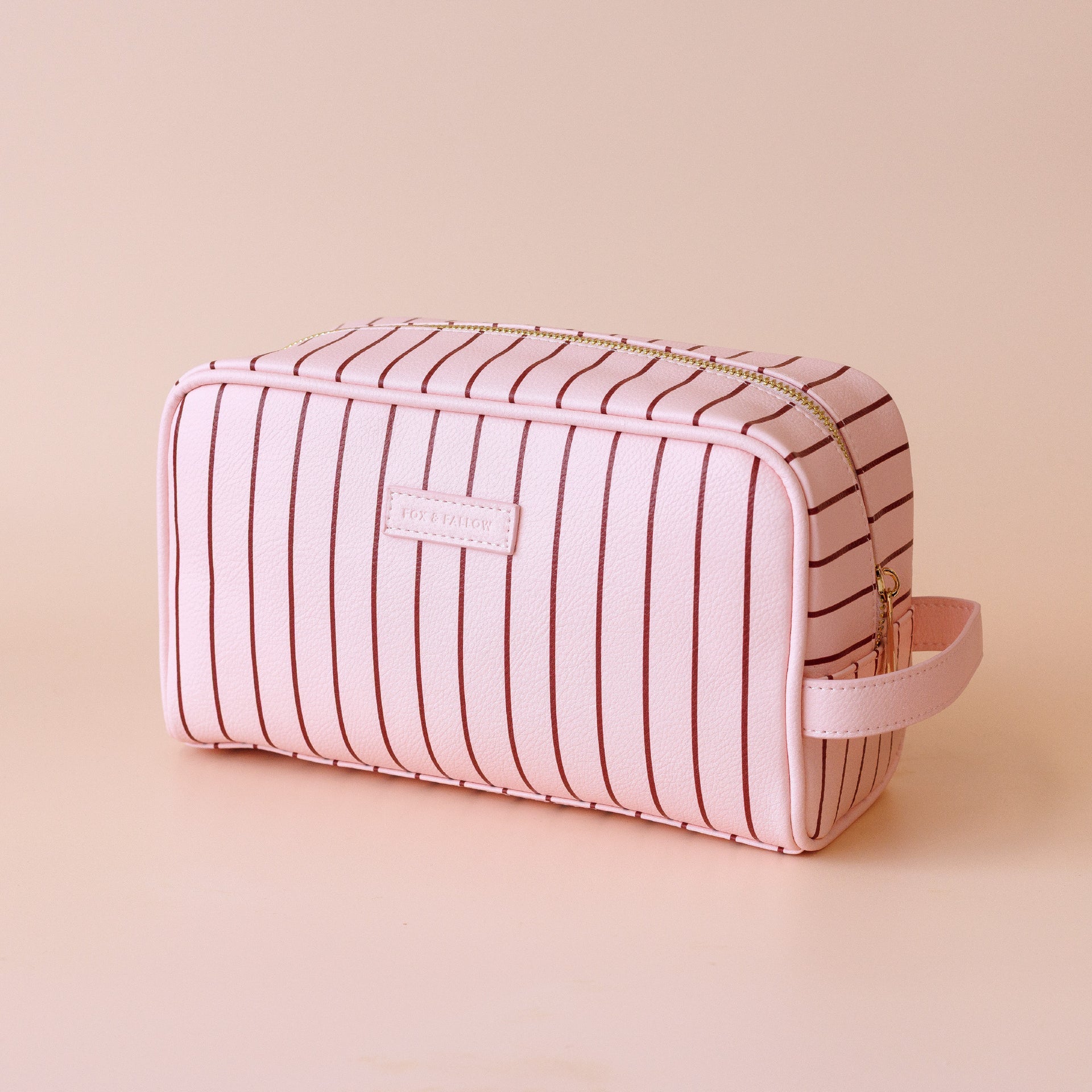 Rosé Pinstripe Wash Bag-Beauty & Well-Being-Fox & Fallow-The Bay Room