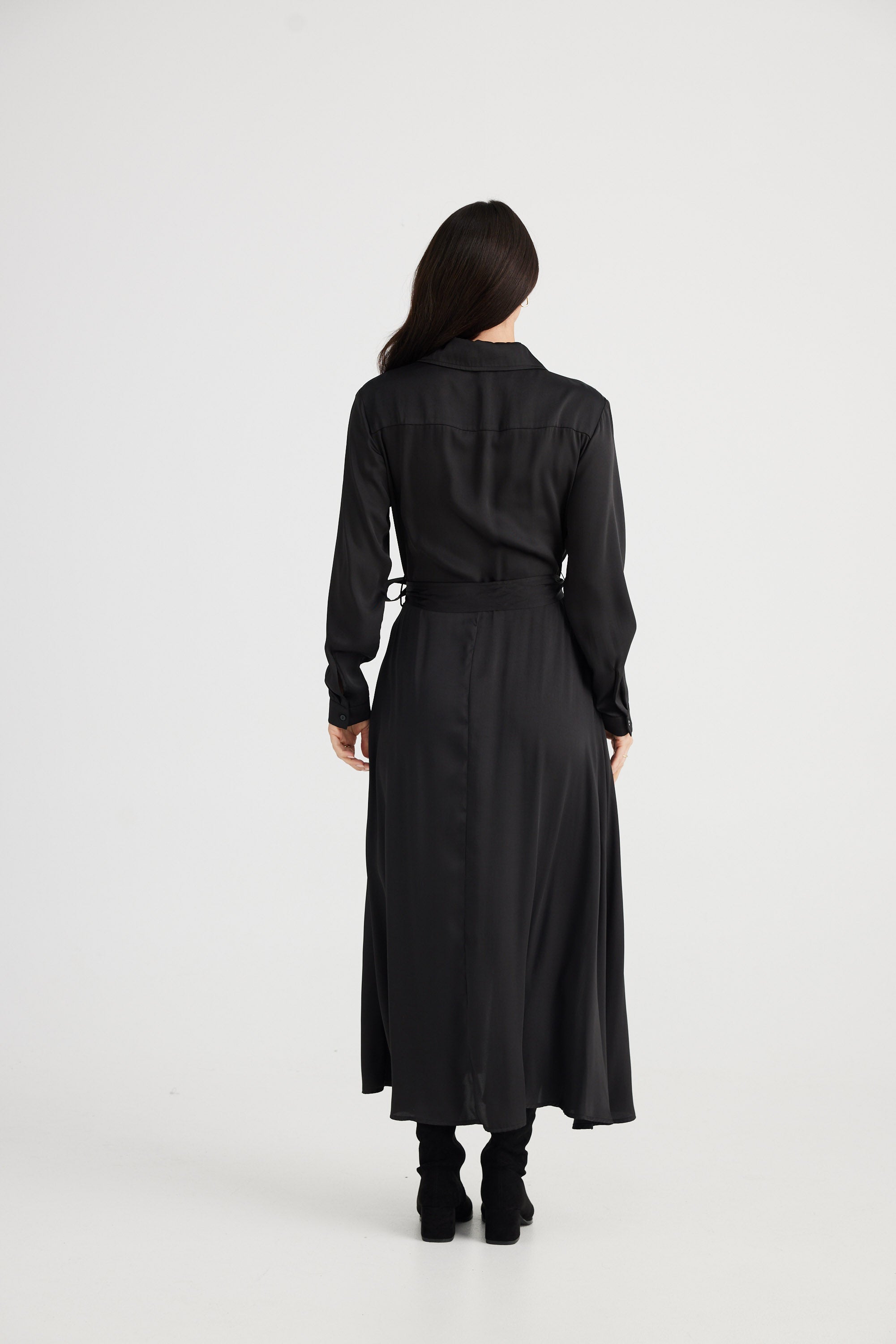 Rossellini 3/4 Sleeve Dress - Black-Dresses-Brave & True-The Bay Room