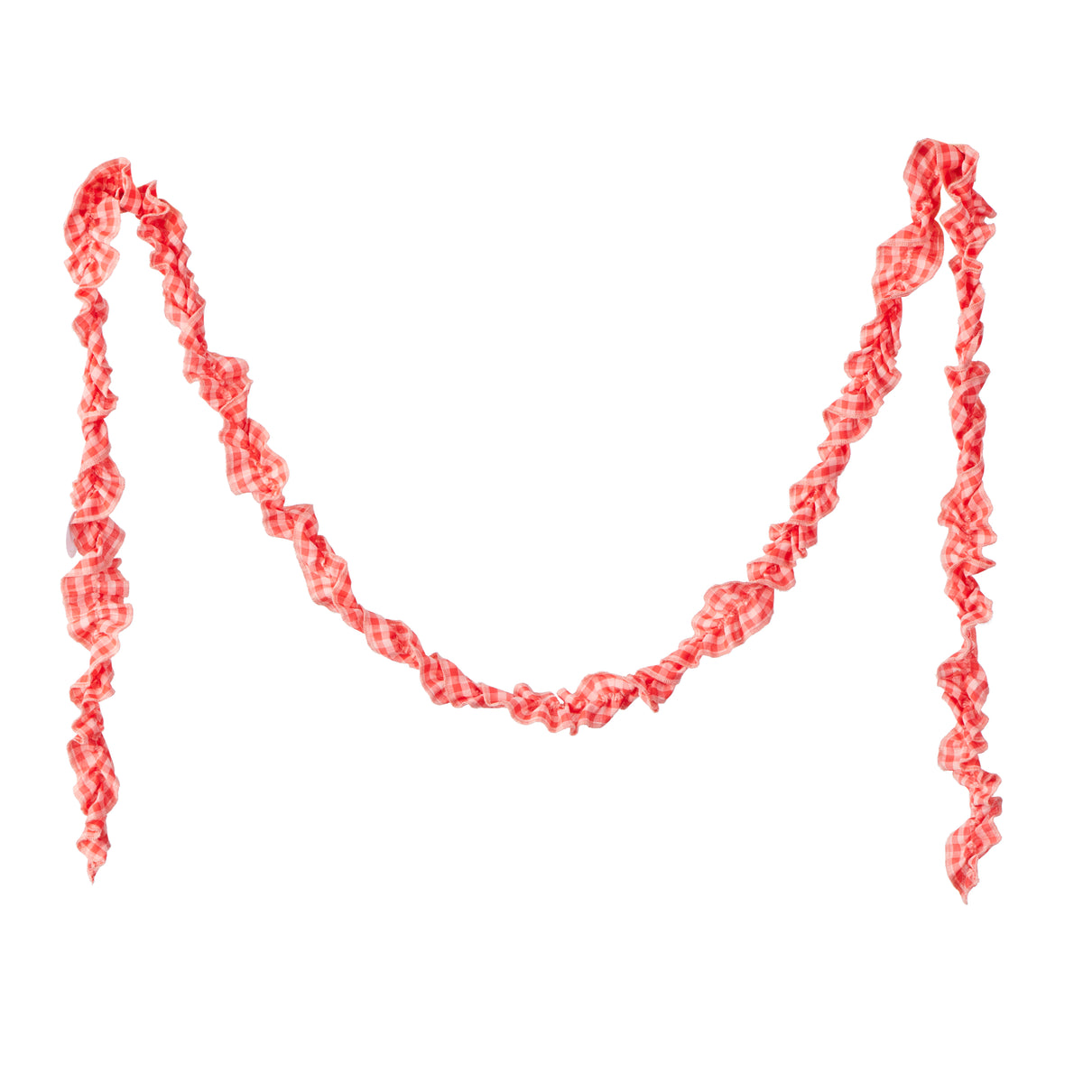 Ruffle Gingham Garland Fab 270cm Red/Pink-Christmas-Coast To Coast Home-The Bay Room