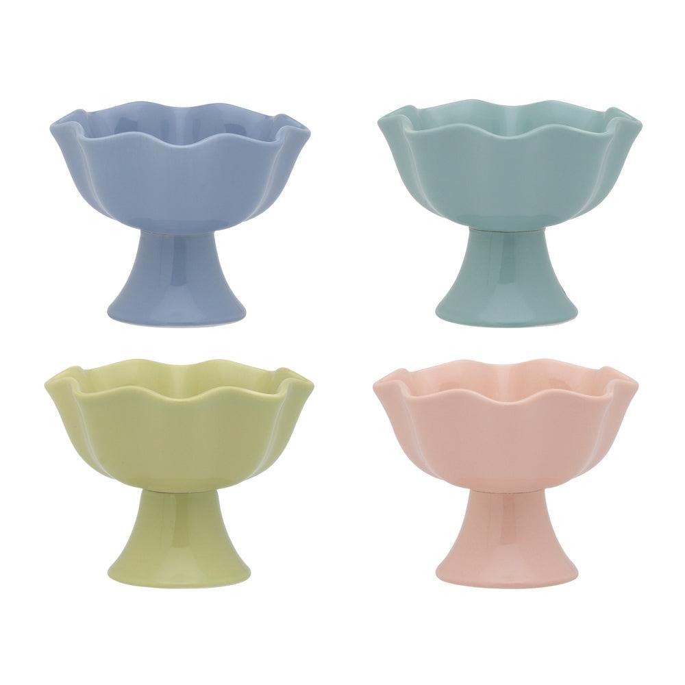 Ruffle Set of 4 Footed Bowls 12cm-Dining & Entertaining-Ecology-The Bay Room