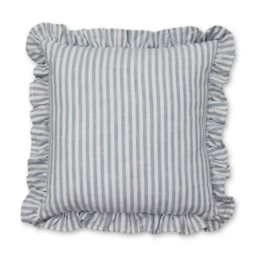 Ruffles Blue Cushion 50x50cm-Soft Furnishings-Madras Link-The Bay Room