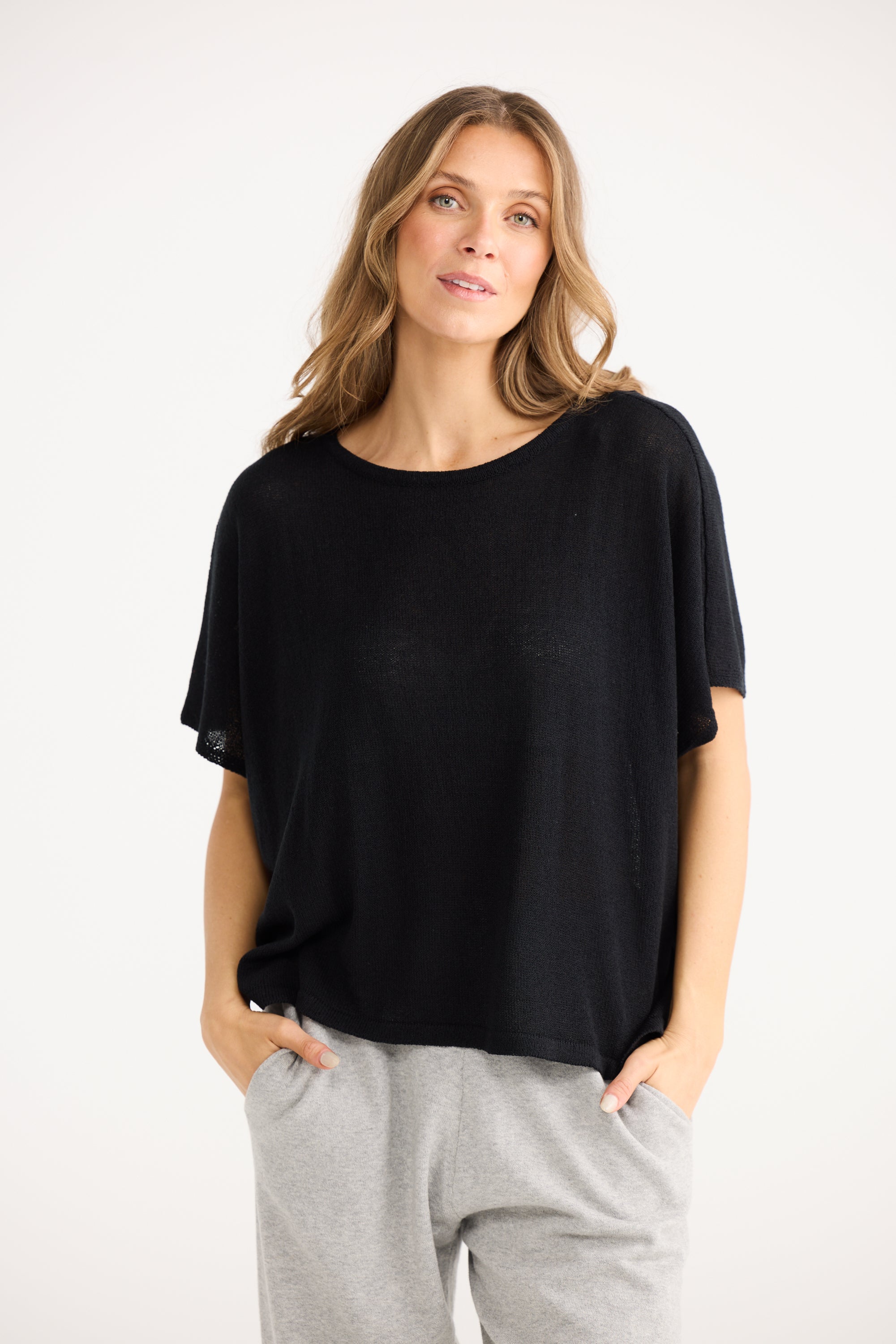 Ruthie Knit Top - Black-Tops-Home Love-The Bay Room