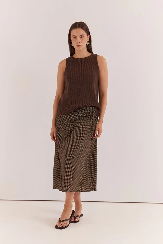 Kiani Knit Tank - Chocolate
