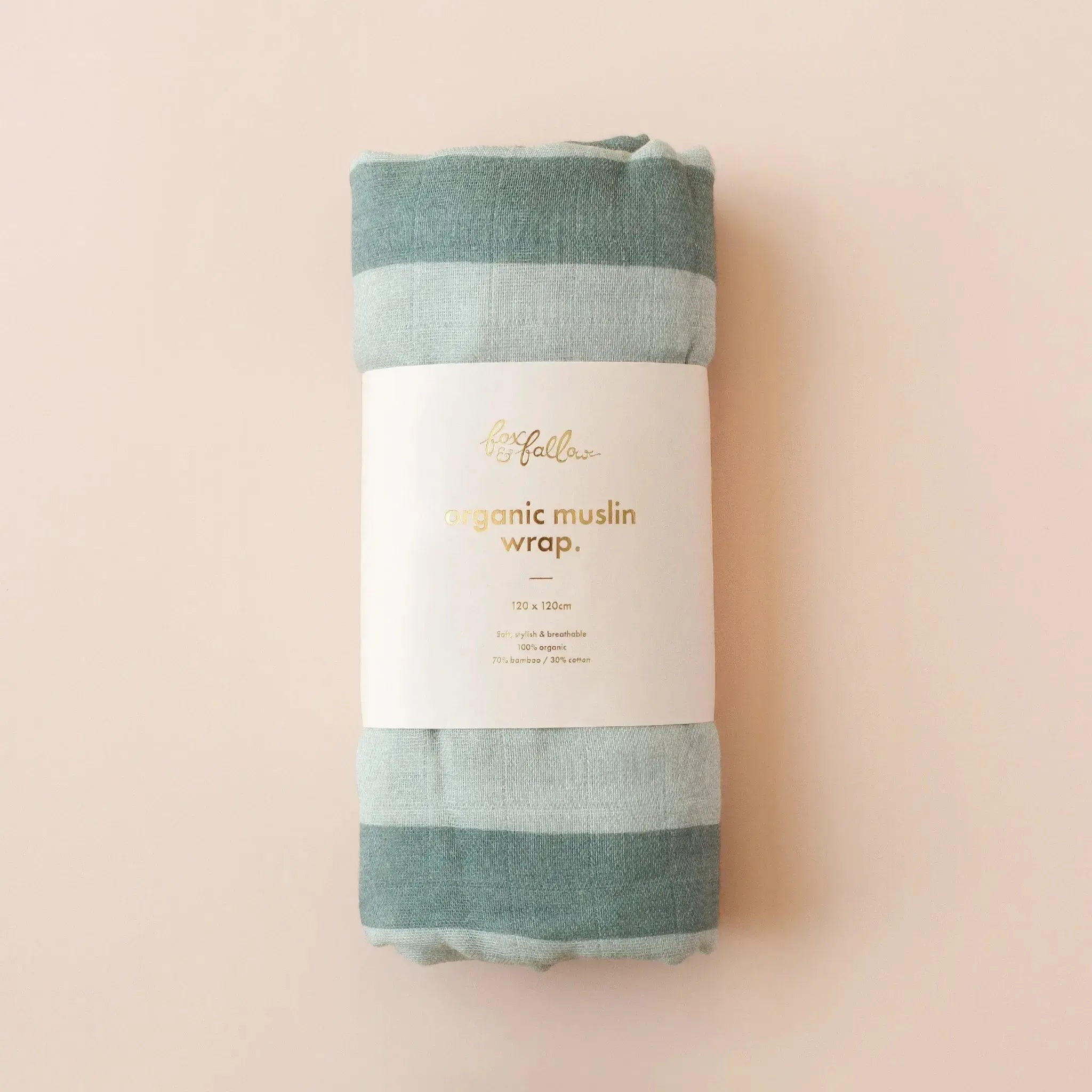 Sage Stripe/Check Organic Muslin Wrap Set-Nursery & Nurture-Fox & Fallow-The Bay Room