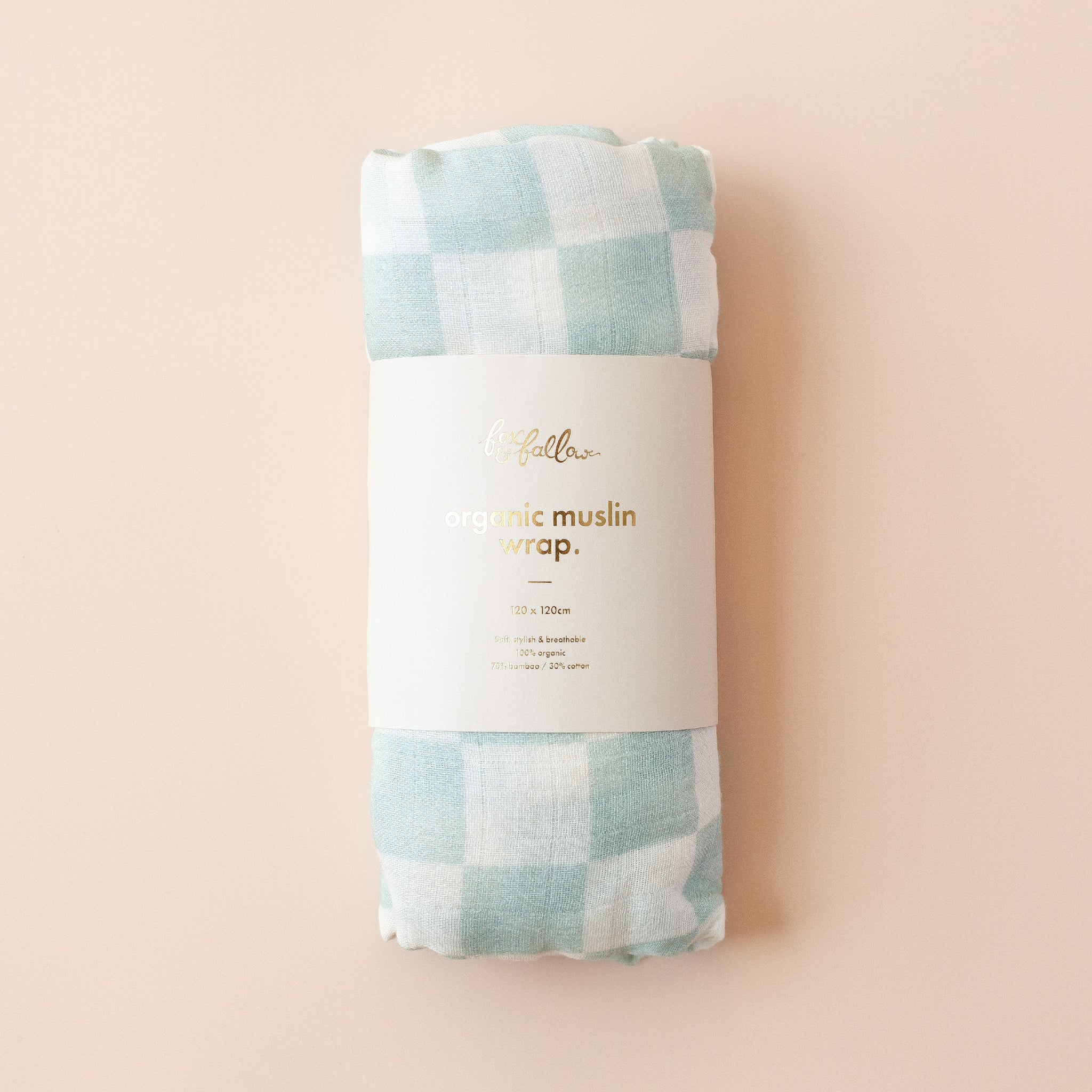 Sage Stripe/Check Organic Muslin Wrap Set-Nursery & Nurture-Fox & Fallow-The Bay Room