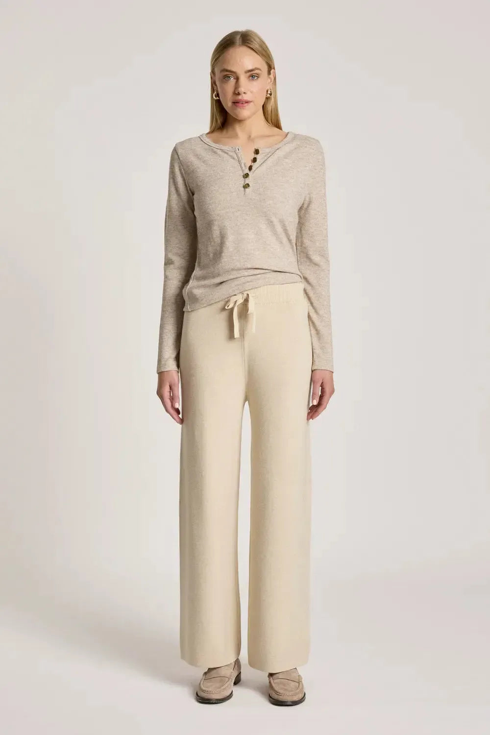 Samira Knit Pant - Bisque-Pants-Eb & Ive-The Bay Room