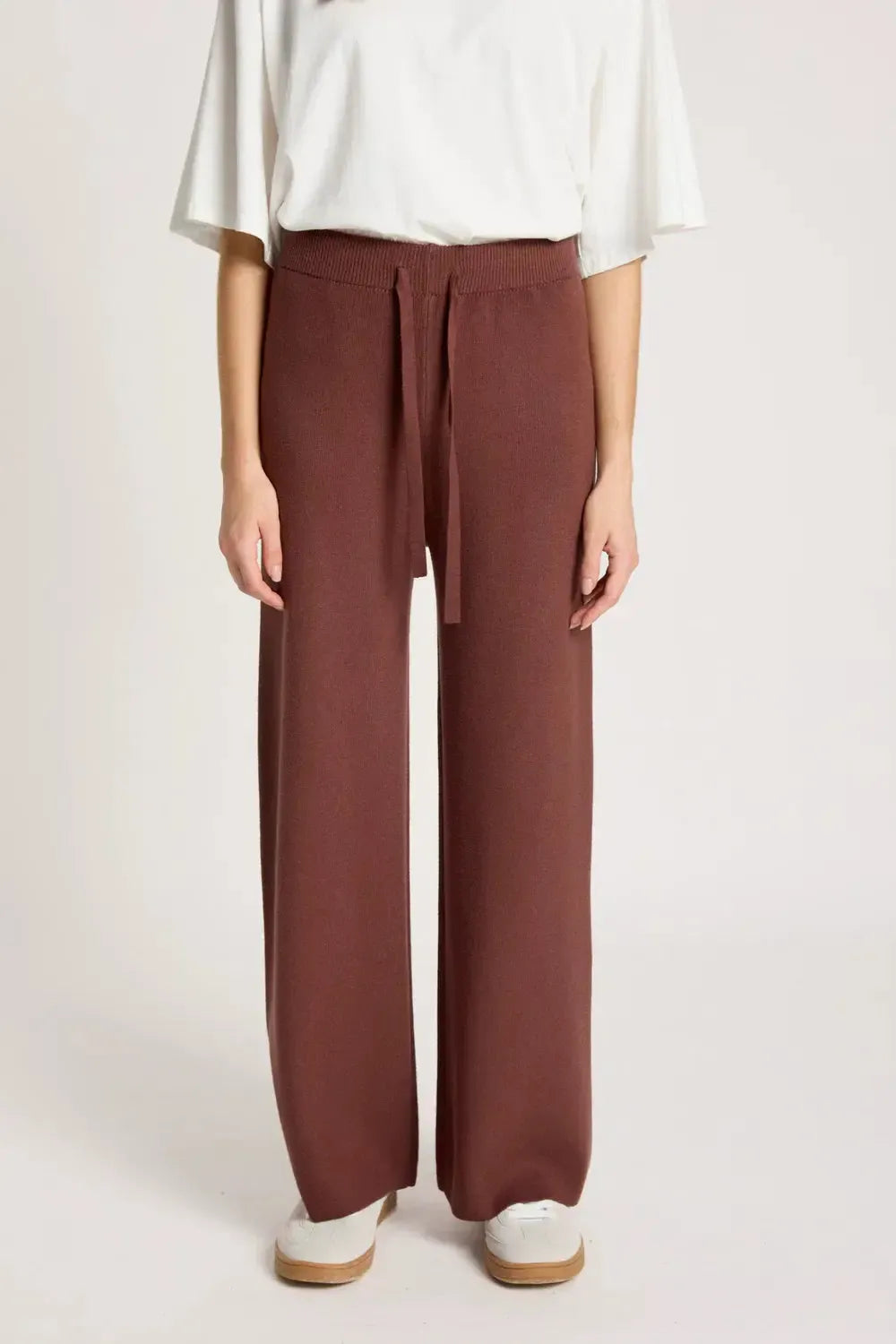Samira Knit Pant - Mahogany-Pants-Eb & Ive-The Bay Room