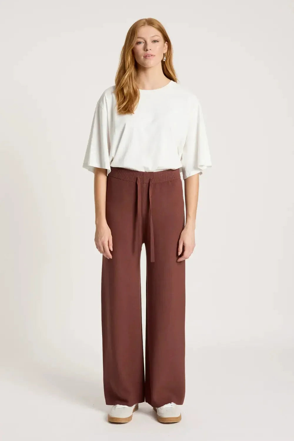 Samira Knit Pant - Mahogany-Pants-Eb & Ive-The Bay Room