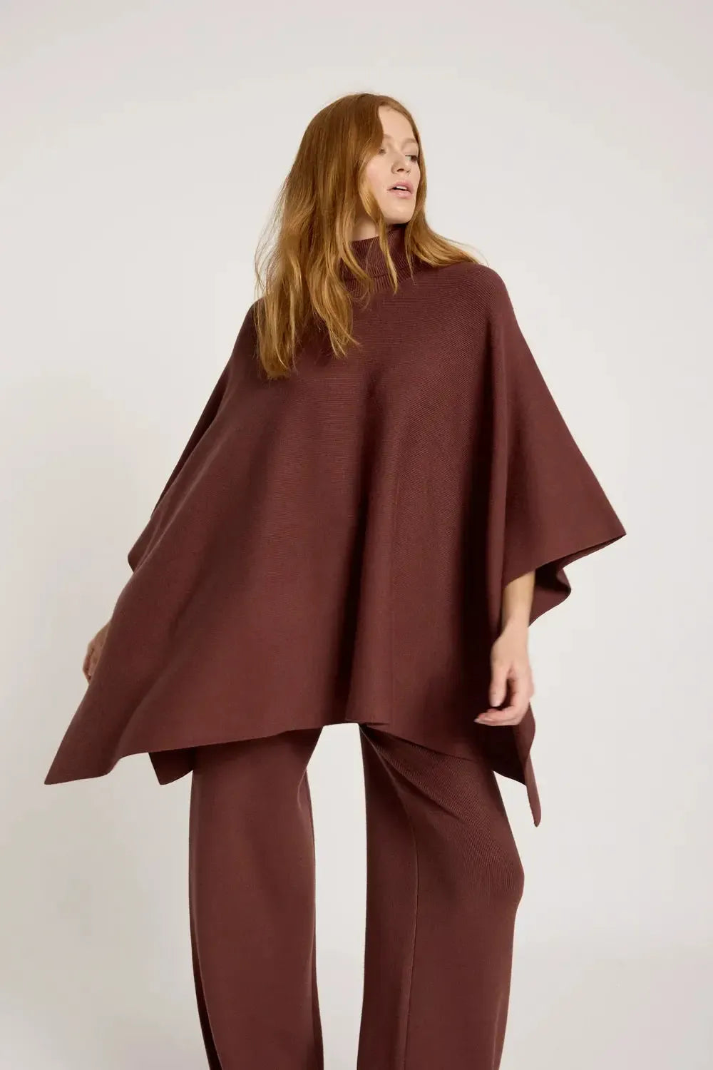 Samira Poncho - Mahogany-Kimonos & Ponchos-Eb & Ive-The Bay Room