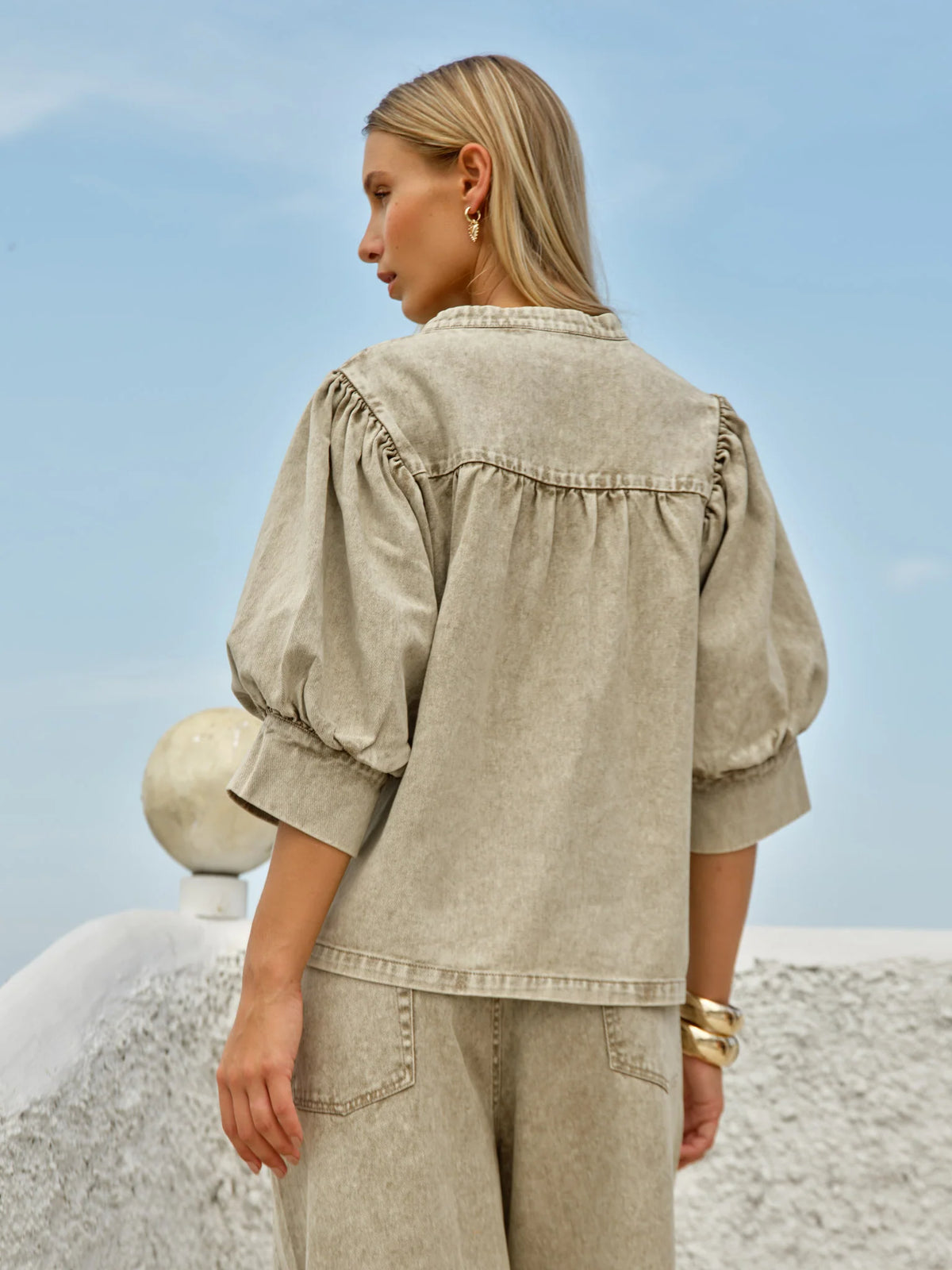 Saskia Balloon Shirt - Parchment