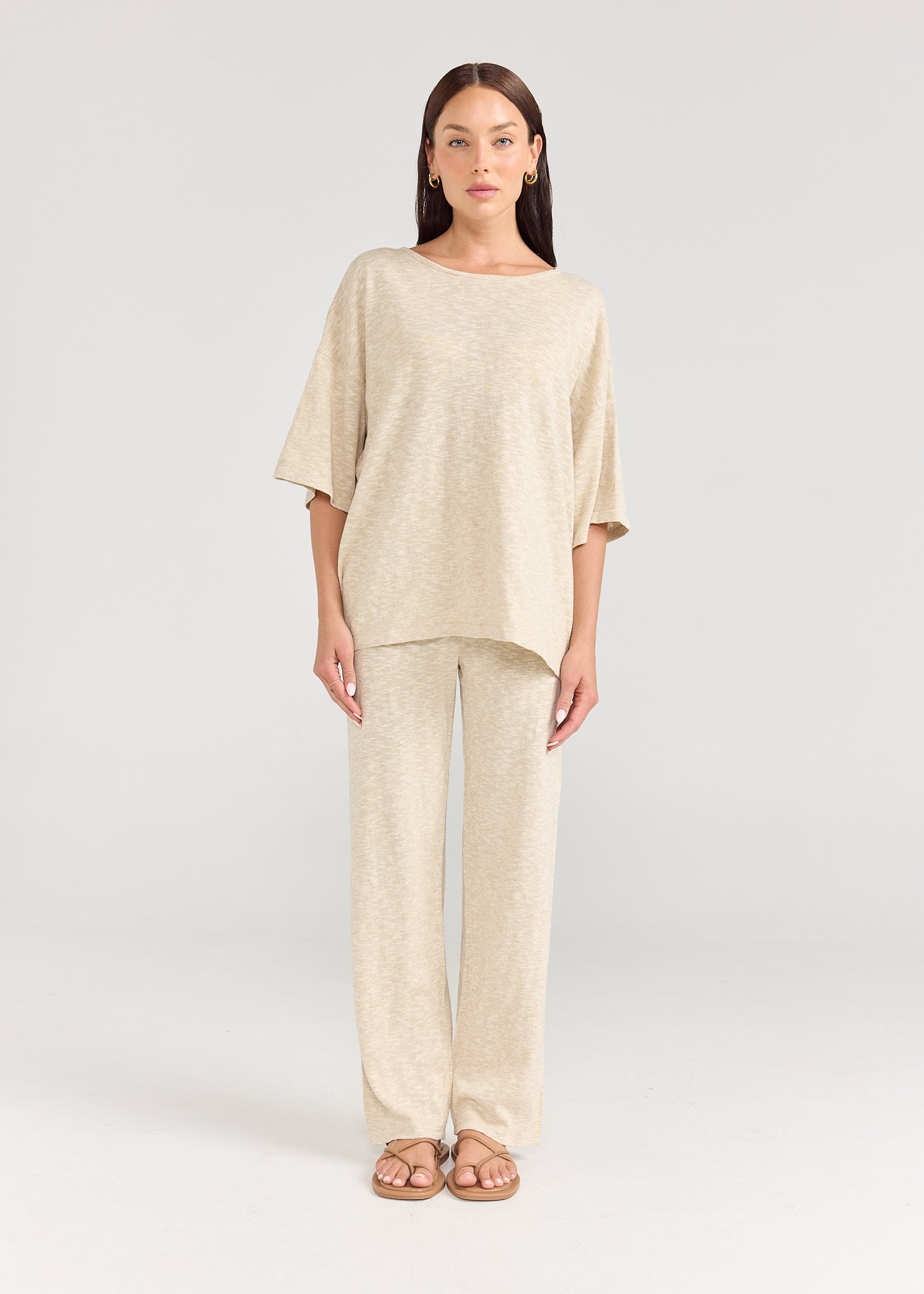 Savannah Tee - Sand-Tops-Pippa Ridley-The Bay Room