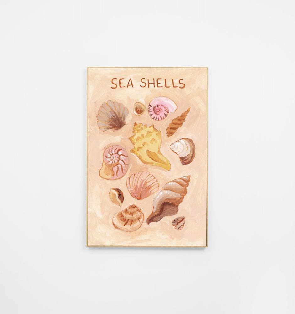 Scattered Seashells Poster Natural Canvas 72x107cm-Wall Decor-Middle of Nowhere-The Bay Room