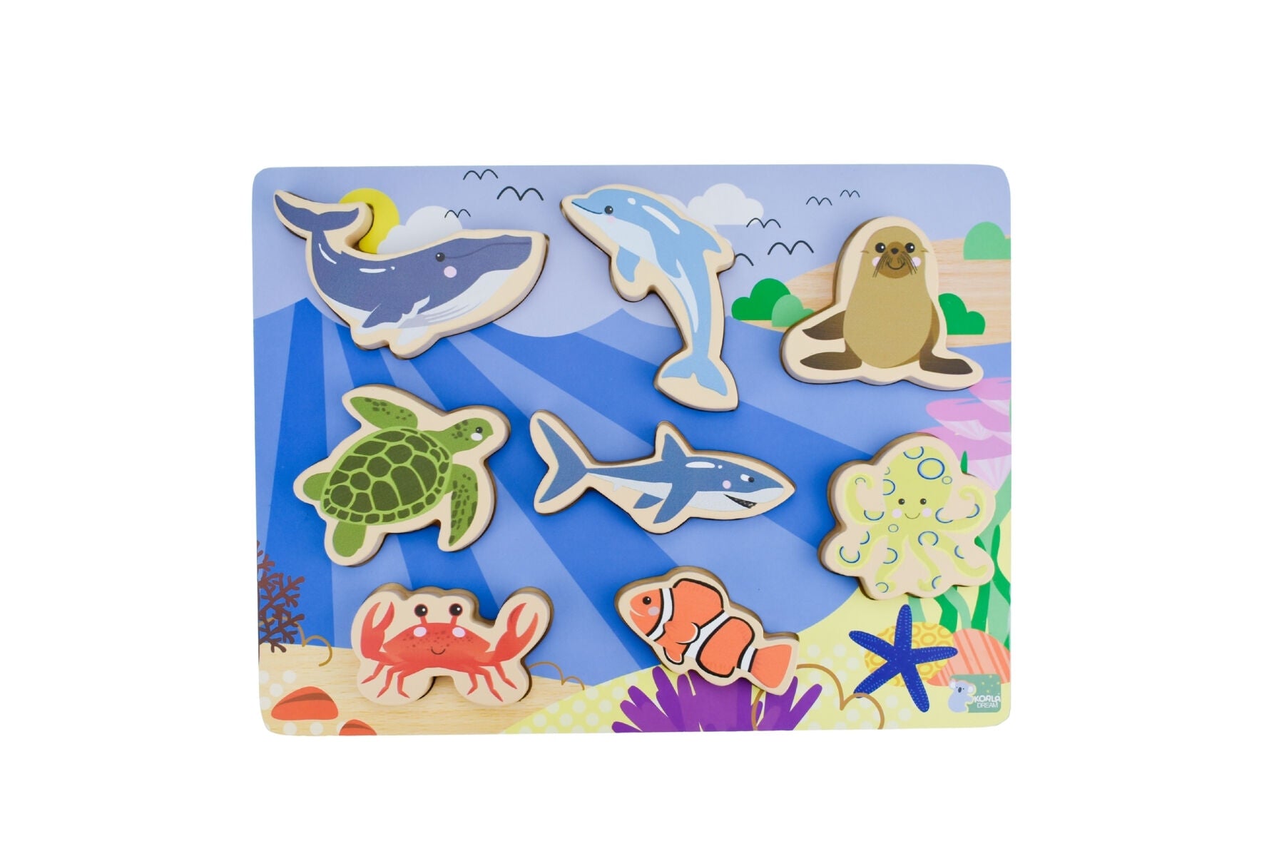 Sea Animals Wooden Chunky Puzzle-Toys-Eleganter-The Bay Room