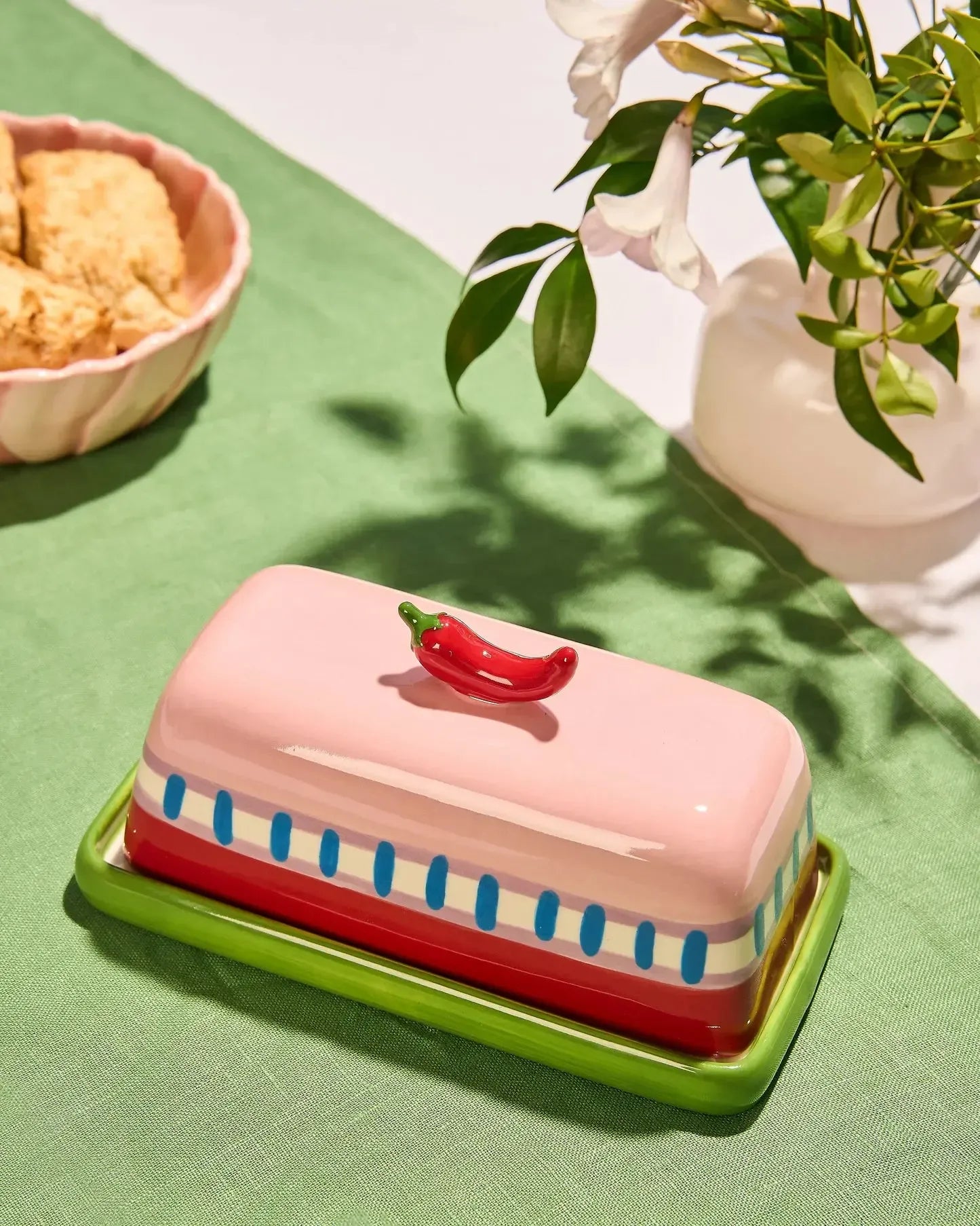 Seaview Stoneware Hot Chilli Butter Dish-Dining & Entertaining-La La Land-The Bay Room