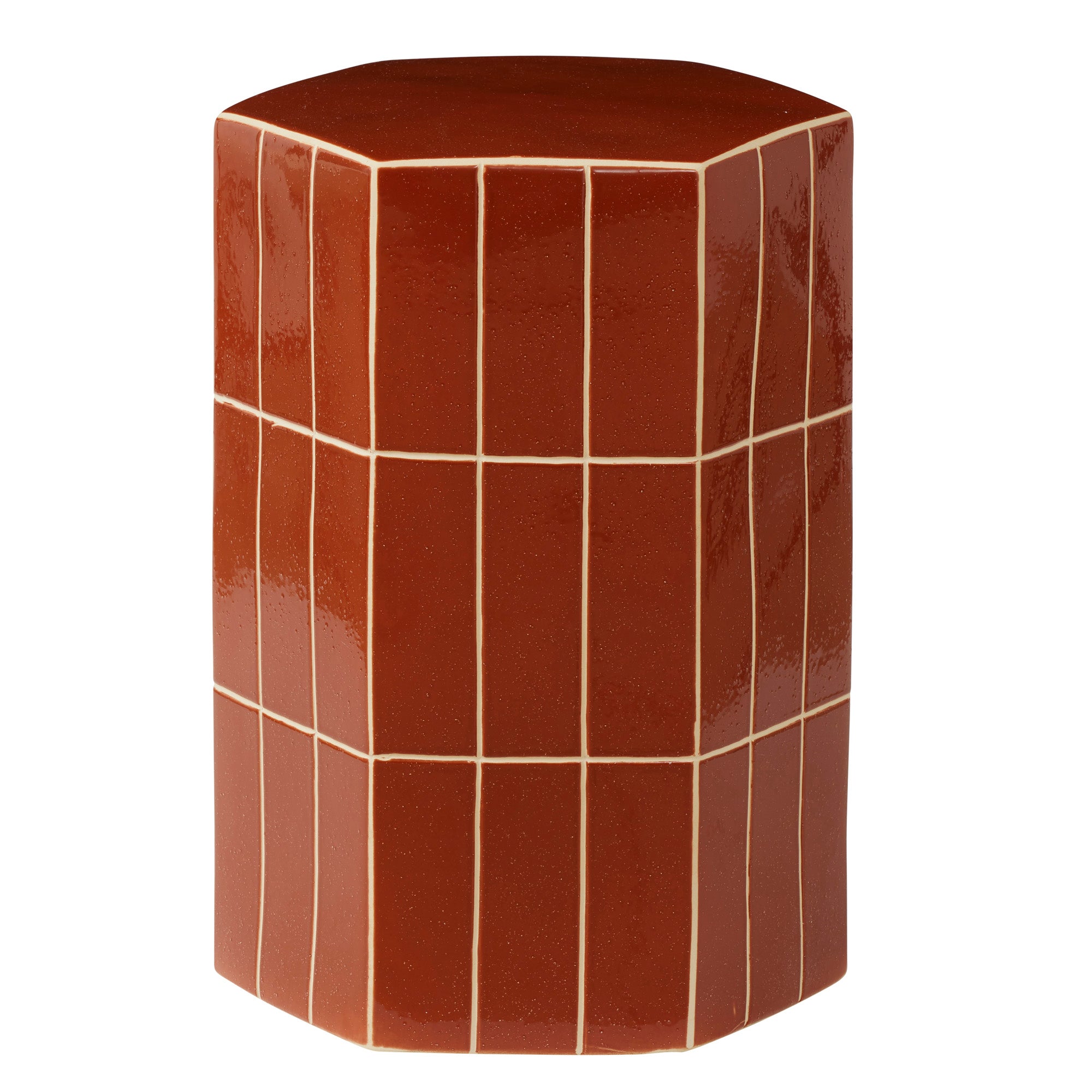 Seidler Ceramic Tile Stool 38x53cm Rust-Furniture-Coast To Coast Home-The Bay Room