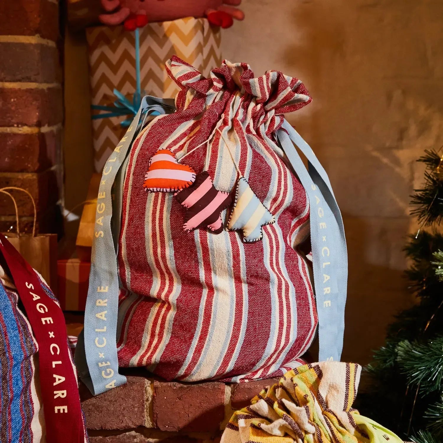 Selene Santa Sack - Crimson-Christmas-Sage & Clare-The Bay Room