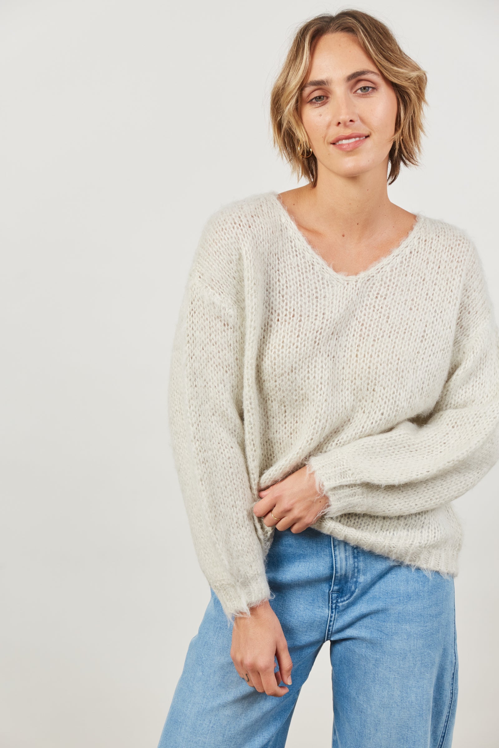 Serene Jumper - Cement-Knitwear & Jumpers-Isle Of Mine-The Bay Room