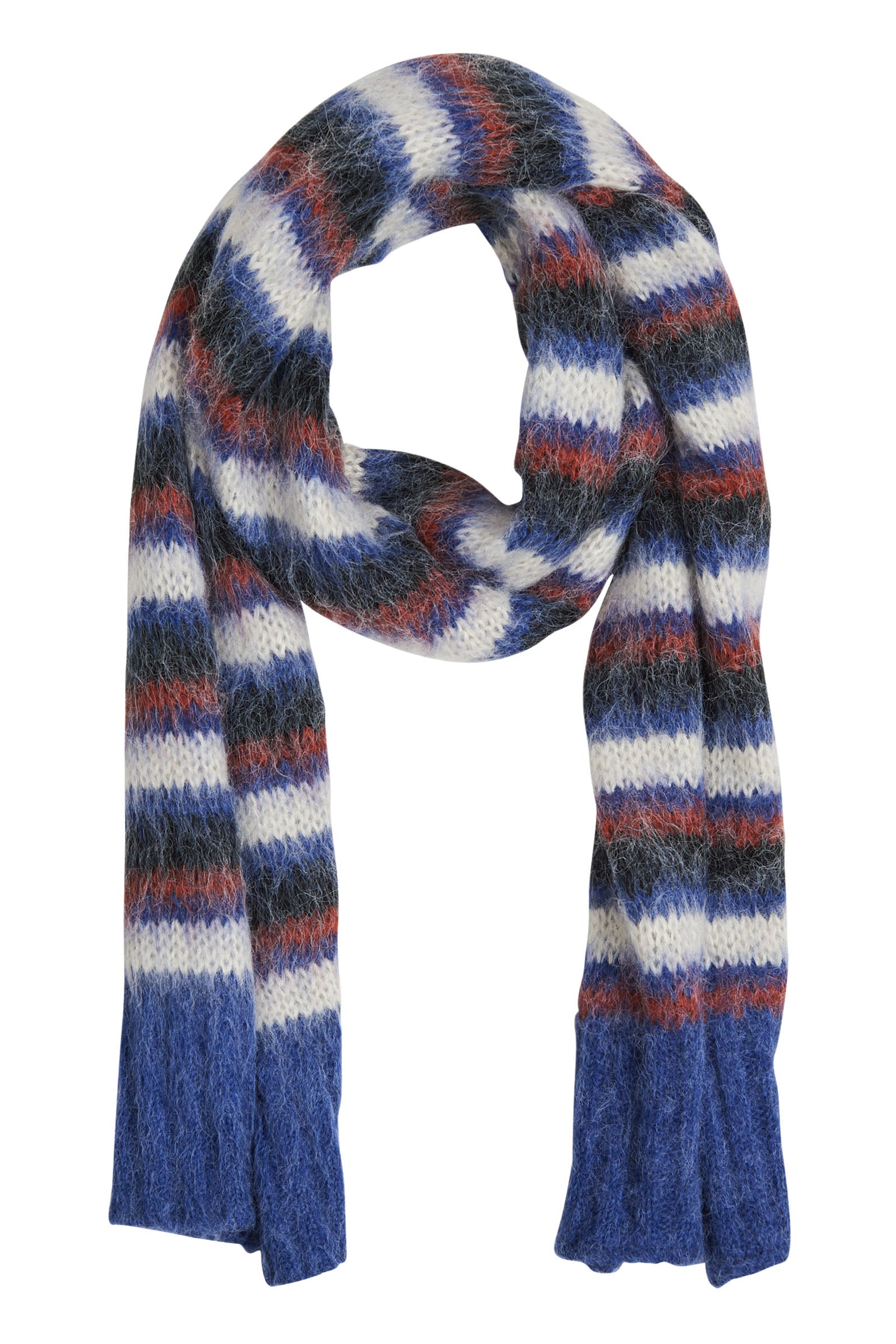 Serene Scarf - Azure Stripe-Scarves, Belts & Gloves-Isle Of Mine-The Bay Room