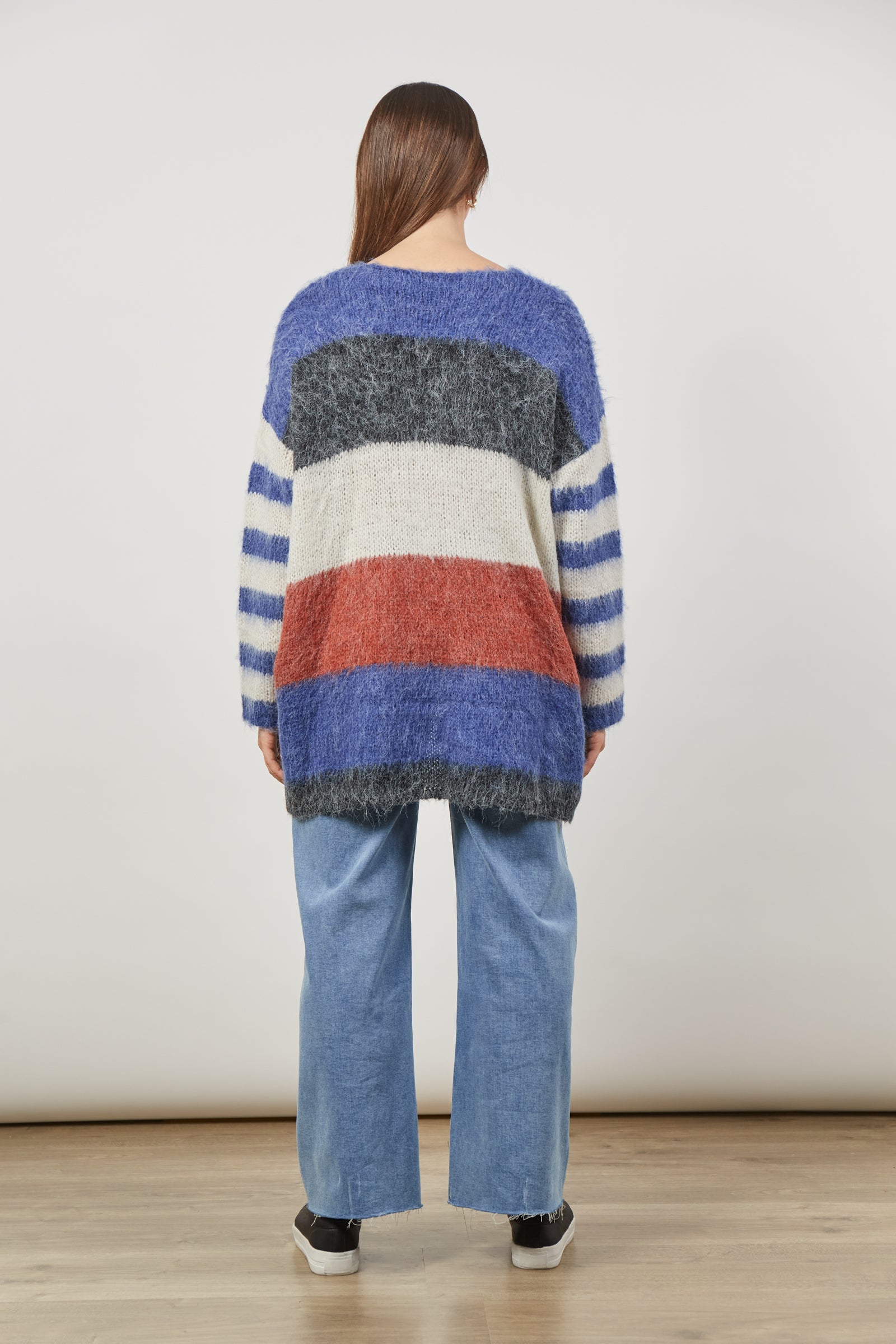 Serene Stripe Jumper - Azure Stripe-Knitwear & Jumpers-Isle Of Mine-The Bay Room