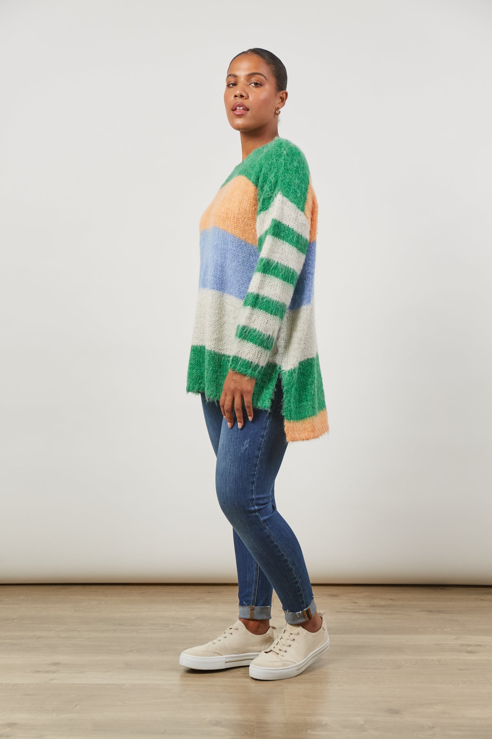 Serene Stripe Jumper - Meadow Stripe-Knitwear & Jumpers-Isle Of Mine-Onesize-The Bay Room