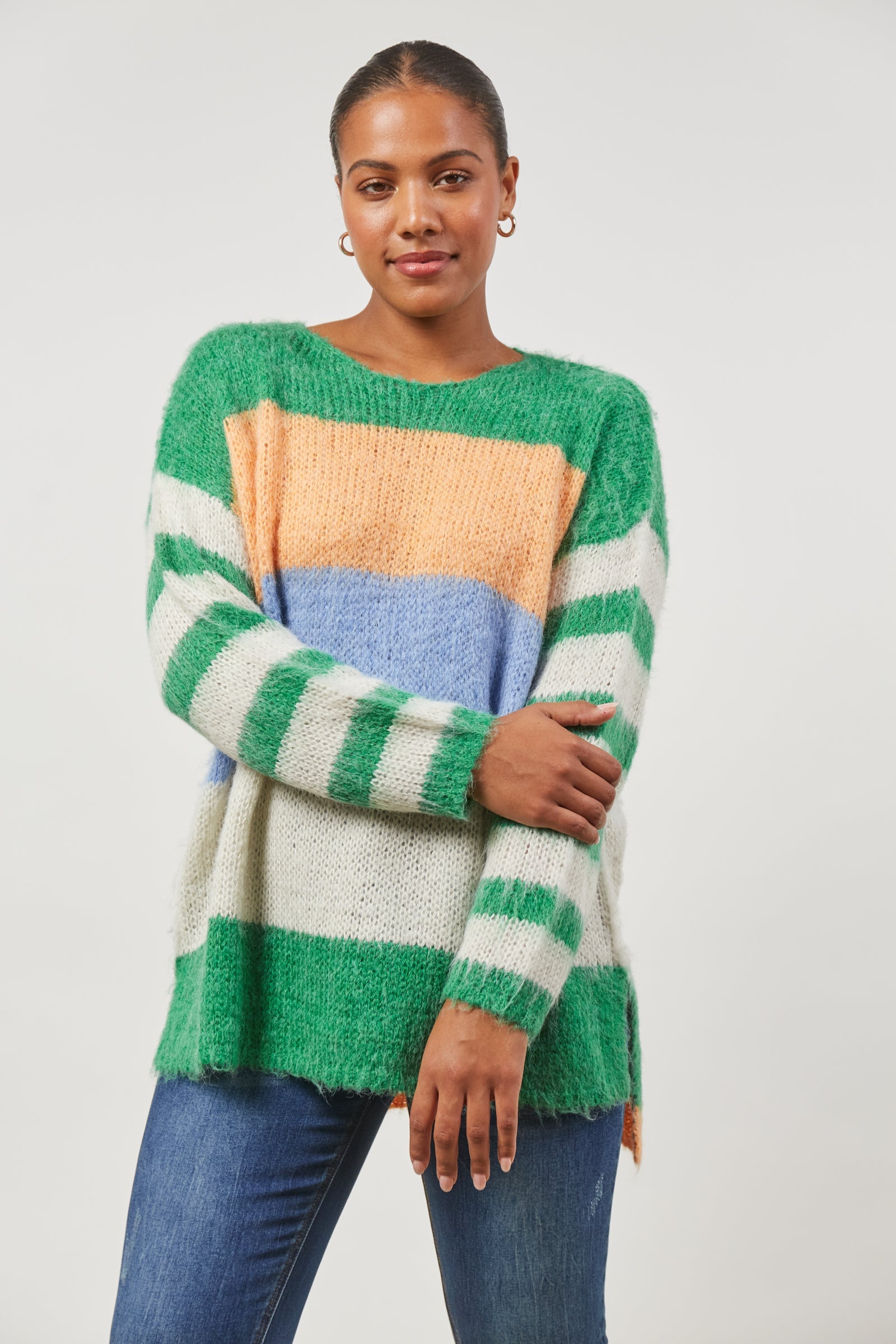 Serene Stripe Jumper - Meadow Stripe-Knitwear & Jumpers-Isle Of Mine-Onesize-The Bay Room