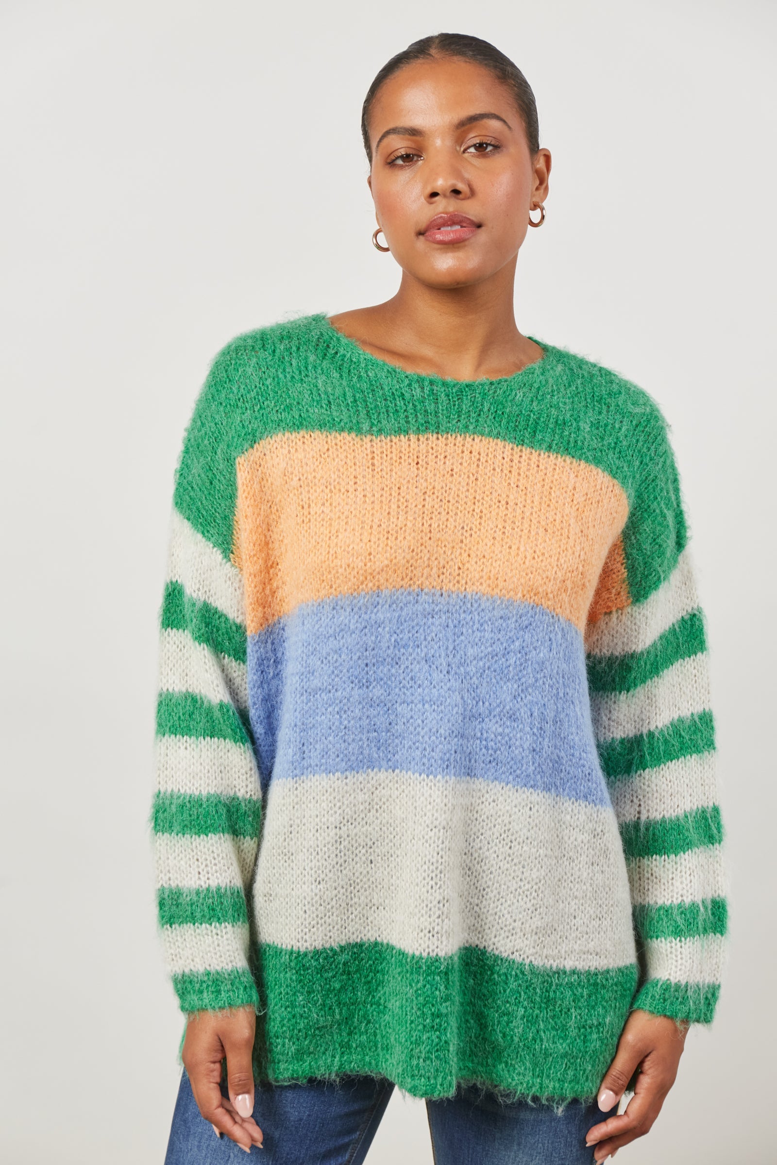 Serene Stripe Jumper - Meadow Stripe-Knitwear & Jumpers-Isle Of Mine-Onesize-The Bay Room