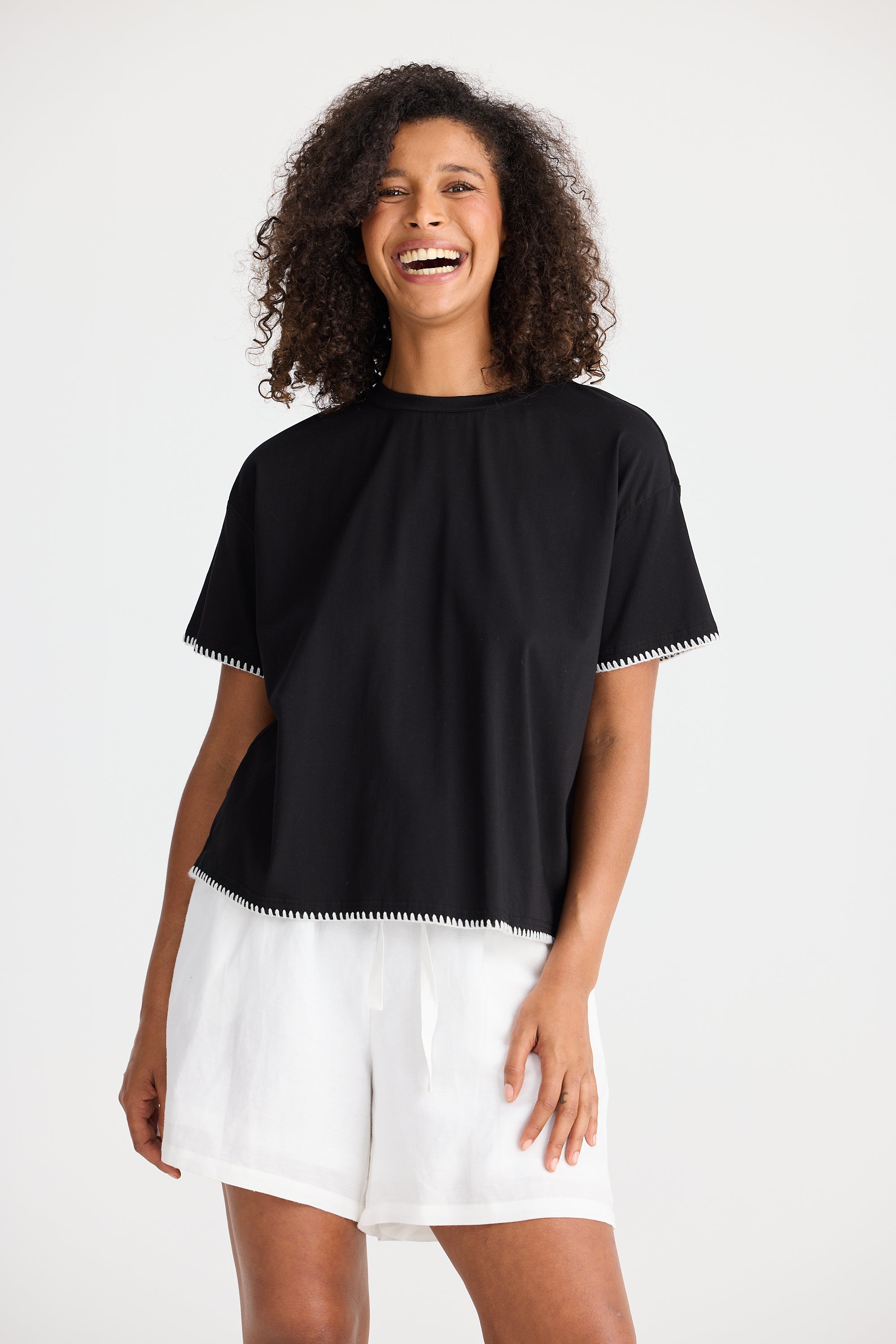 Sicily Tee - Black-Tops-The Shanty Corporation-The Bay Room