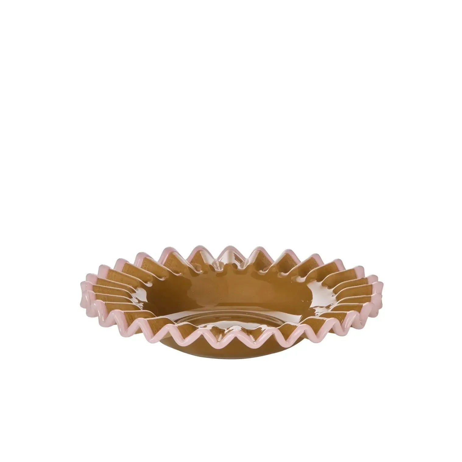 Sigrid Frill Dish 26x29x5cm Mustard & Pink-Decor Items-Amalfi-The Bay Room