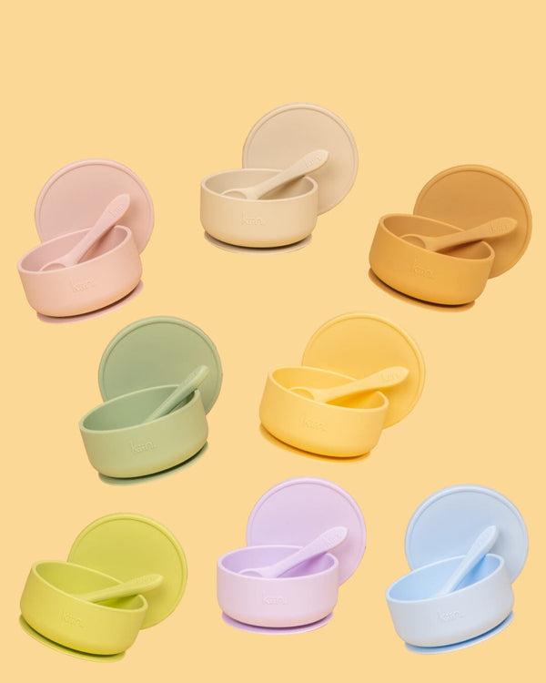 Silicone Suction Bowl With Lid & Spoon Set-Nursery & Nurture-Kiin-The Bay Room