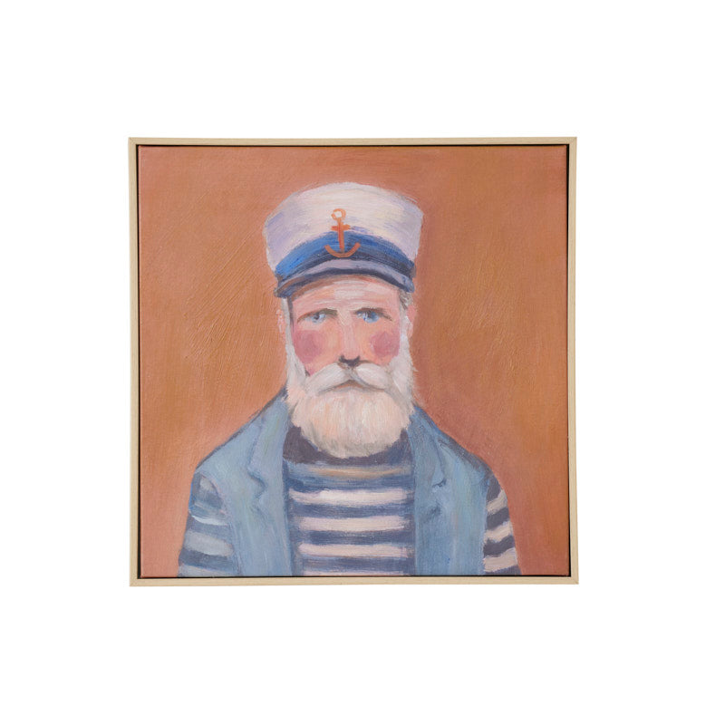 Skipper Natural Frame Oil Painting 40x40cm-Wall Decor-Coast To Coast Home-The Bay Room