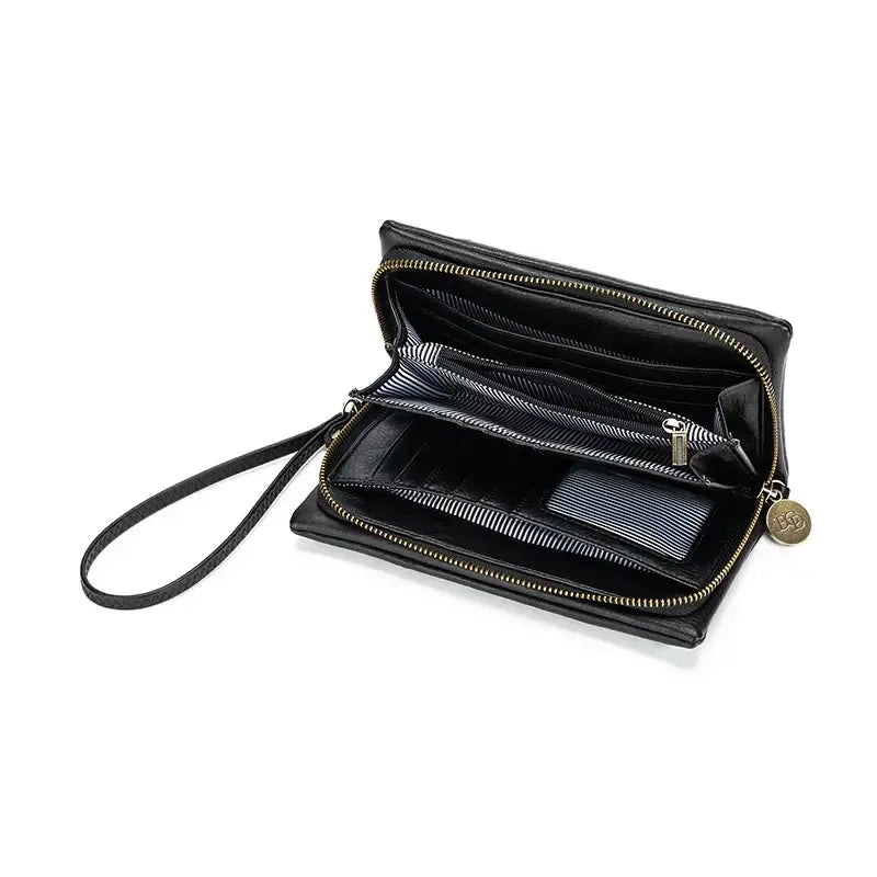 Sky Black Crossbody Wallet-Bags & Clutches-Black Caviar Designs-The Bay Room