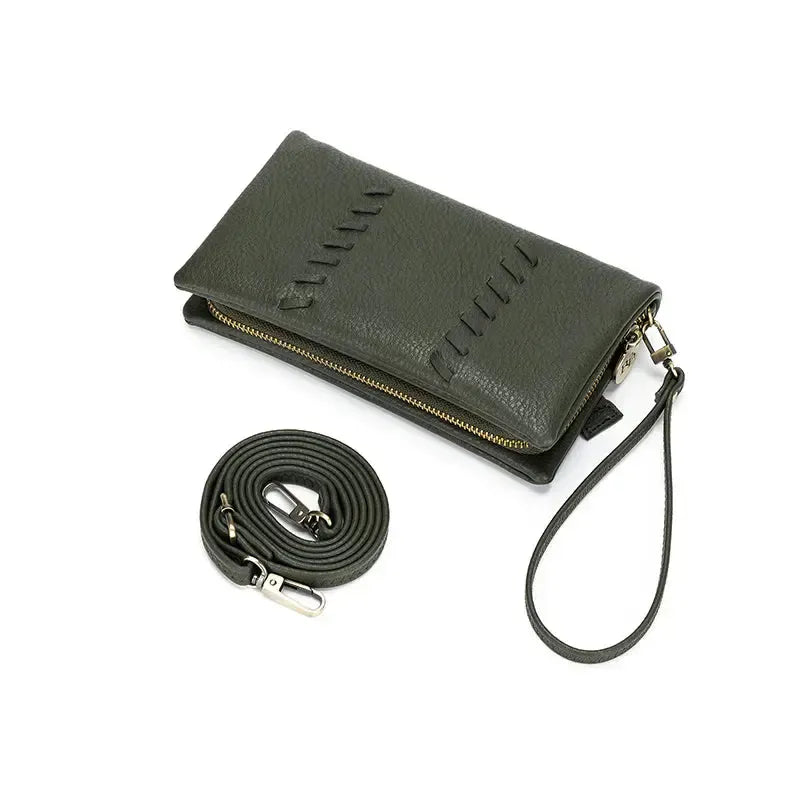 Sky Khaki Crossbody Wallet-Bags & Clutches-Black Caviar Designs-The Bay Room