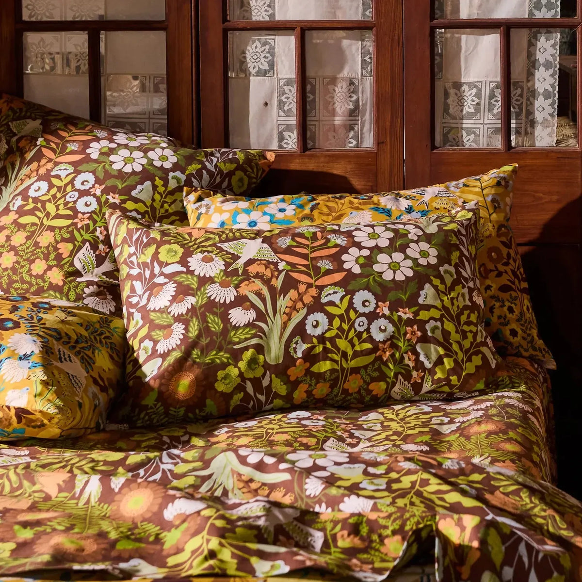Sloane Cotton Pillowcase Set - Umber-Soft Furnishings-Sage & Clare-The Bay Room