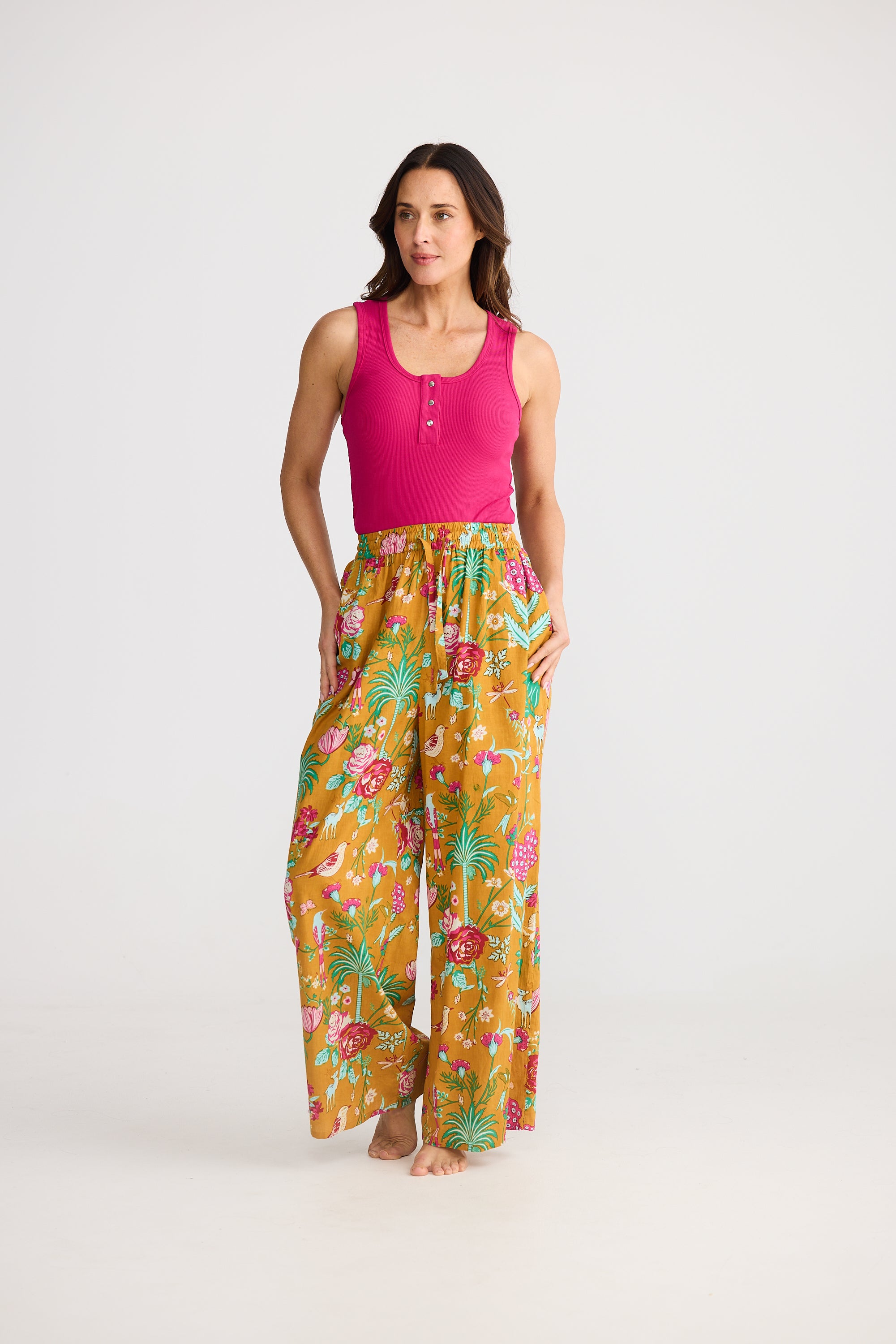 Slumber Pant - Tropical Rose-Sleepwear & Robes-Holiday-The Bay Room