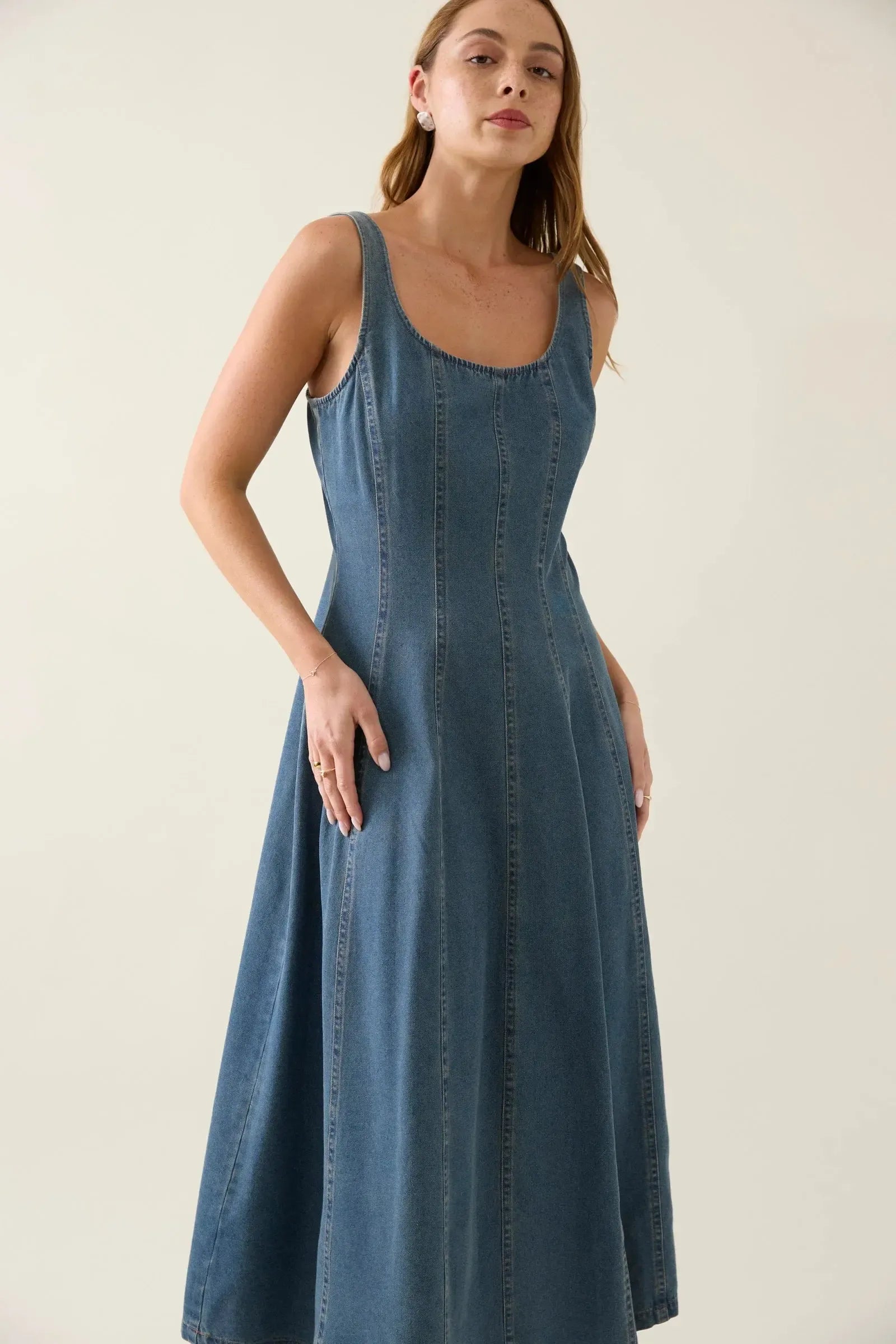 Sofie Denim Tank Dress - Drift-Isle Of Mine-The Bay Room