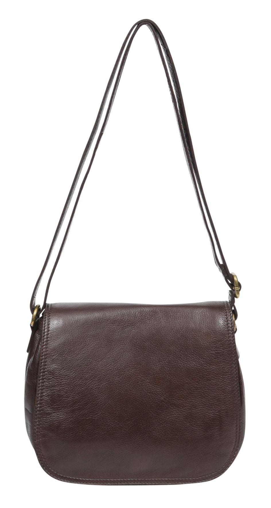 Soft Cow Leather Multi Compartment Cross Body Bag - Dark Brown-Bags & Clutches-Modapelle-The Bay Room