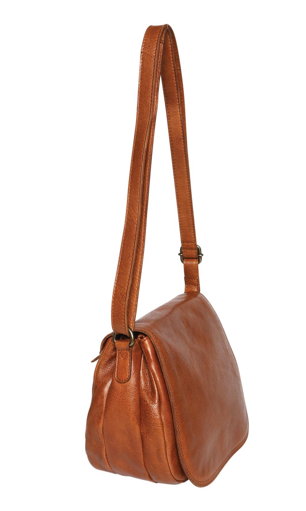 Soft Cow Leather Multi Compartment Cross Body Bag - Tan-Bags & Clutches-Modapelle-The Bay Room