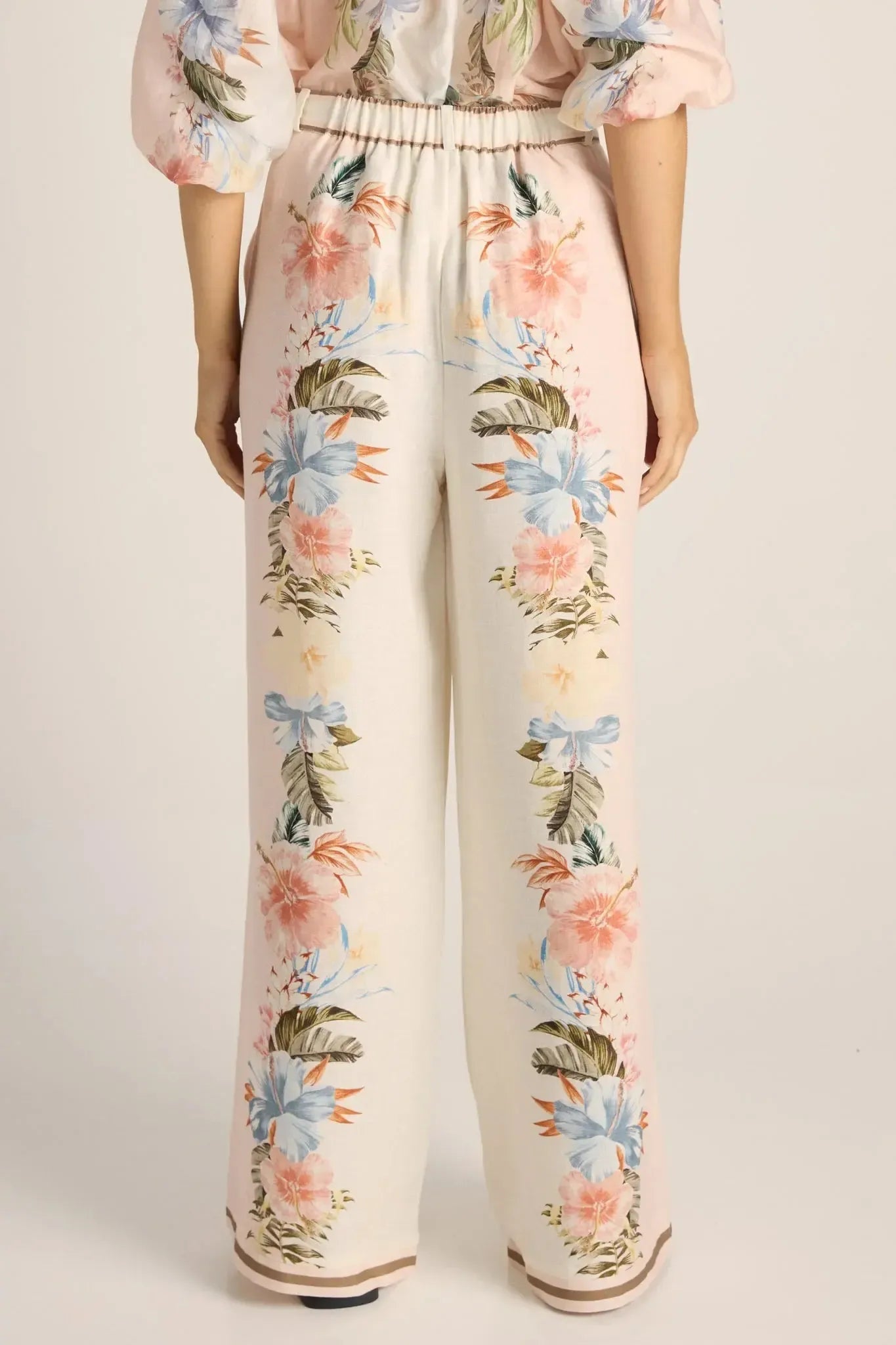 Solara Placement Print Pant - Pink Print-Pants-Fate + Becker-The Bay Room