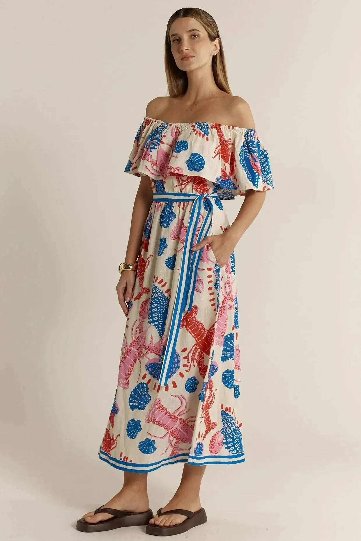 Soleil Dress - Lobster-Dresses-Fate + Becker-The Bay Room