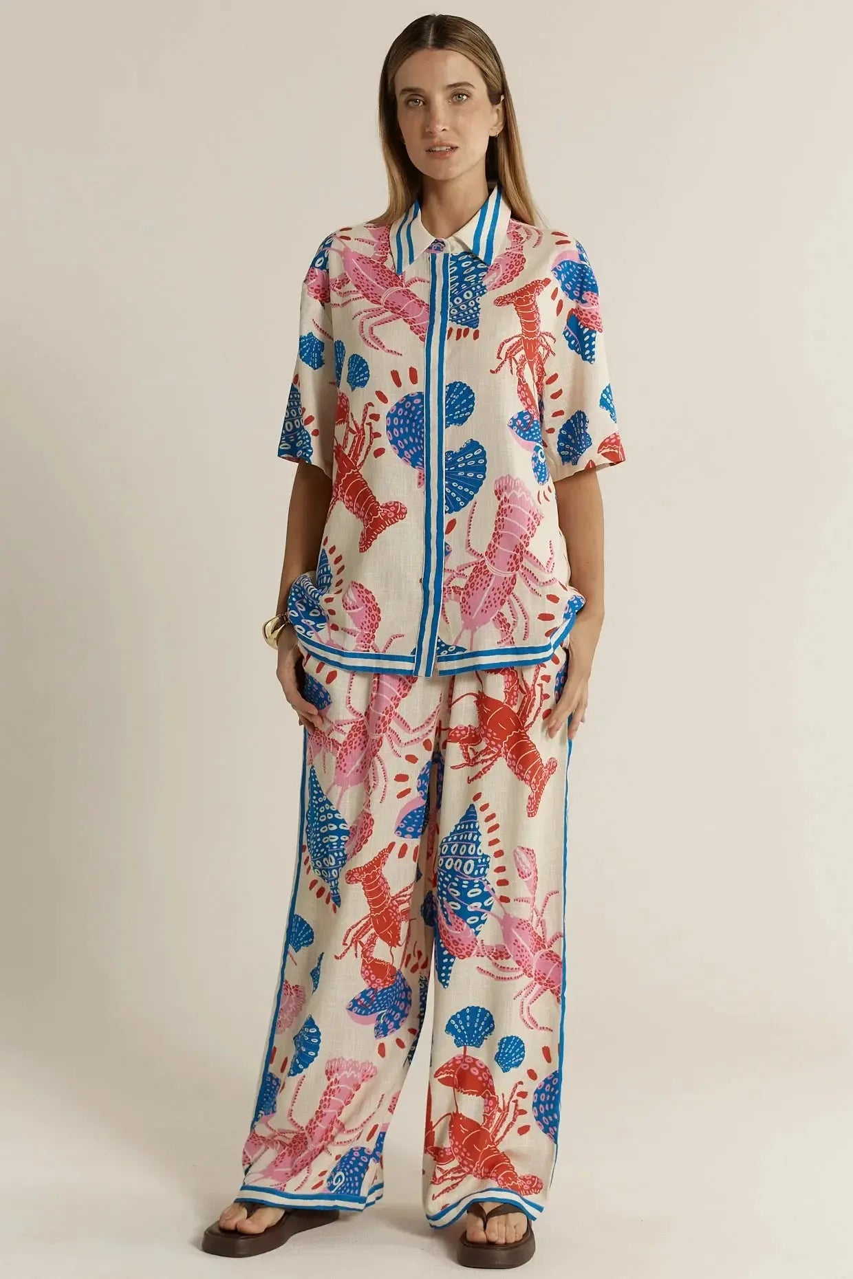 Soleil Shirt - Lobster-Tops-Fate + Becker-The Bay Room