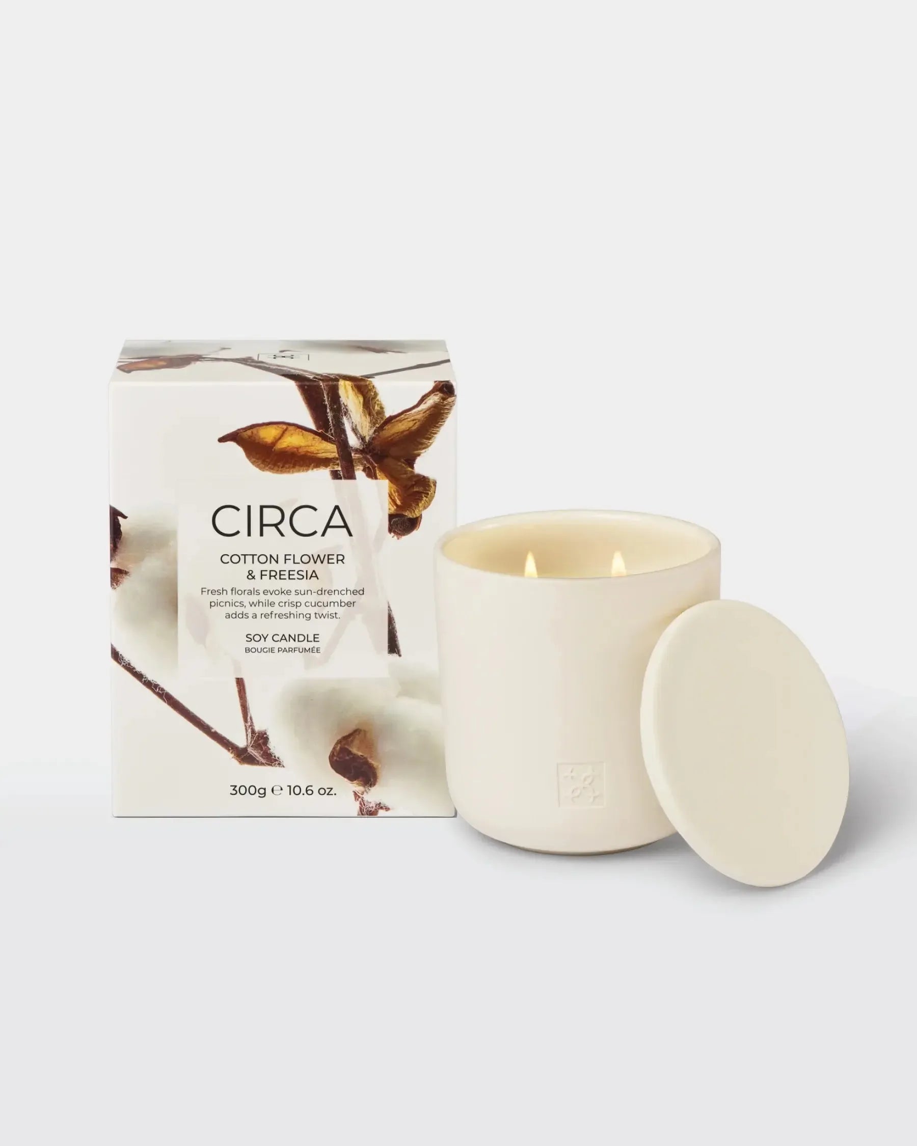 Soy Candle 300g-Candles & Fragrances-Circa-Cotton Flower & Freesia-The Bay Room