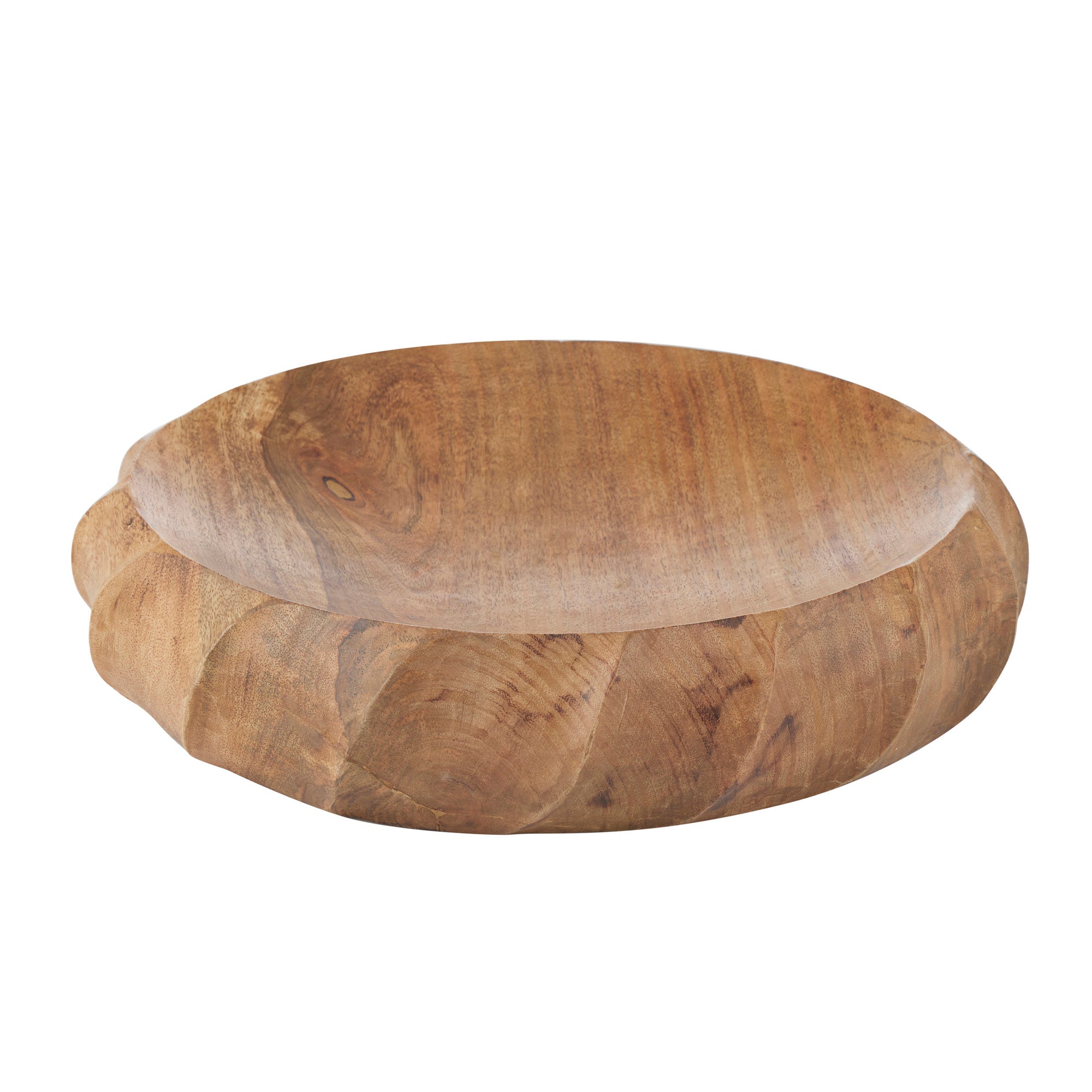 Spinn Carved Wood Bowl 34x7.5cm Natural-Decor Items-Coast To Coast Home-The Bay Room