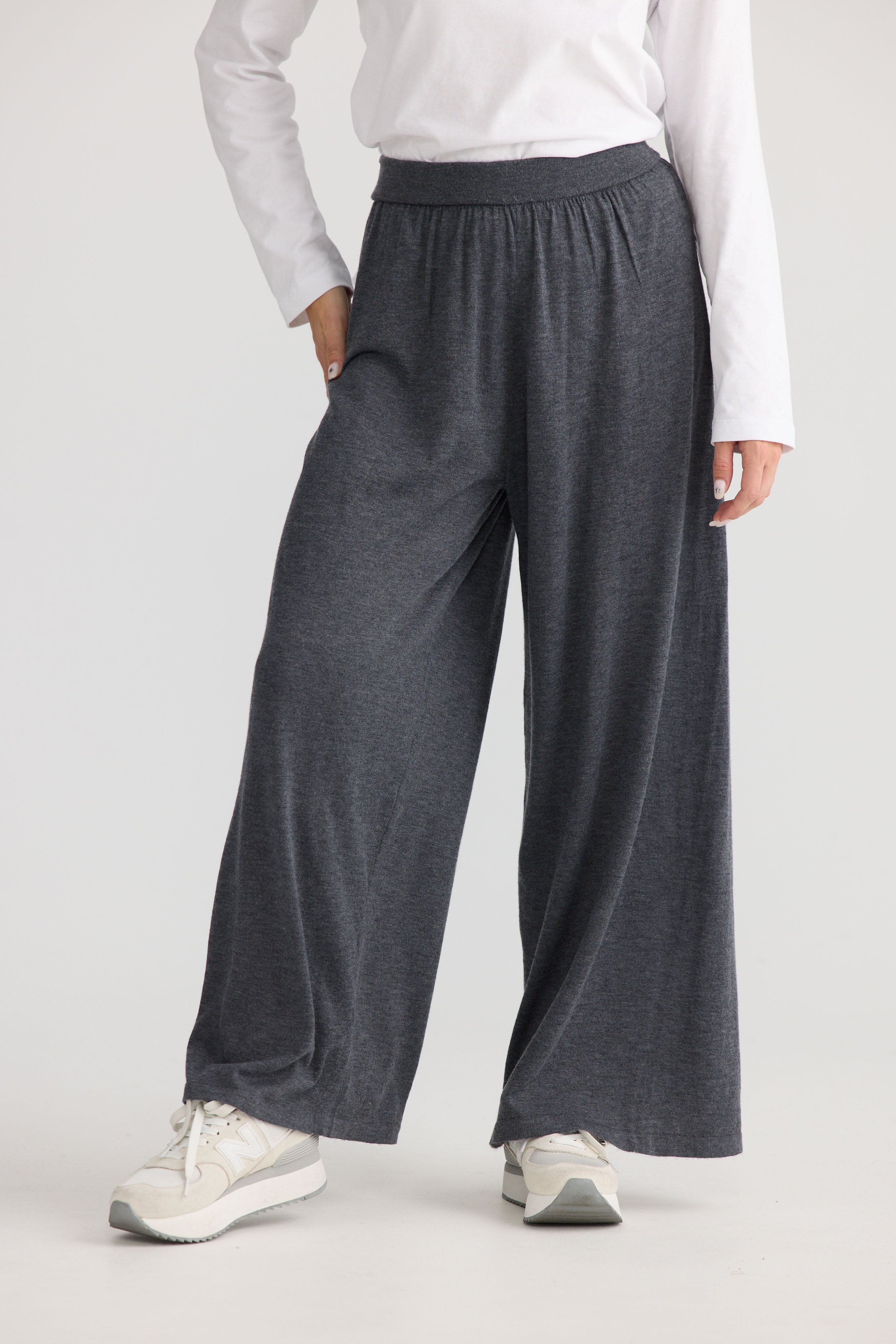 Stillness Knit Pant - Charcoal-Pants-Home Love-The Bay Room