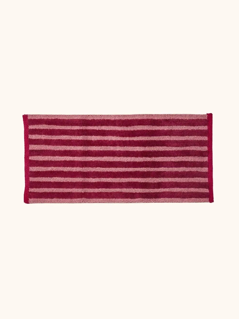 Stripe Reversible Burgundy Long Bath Mat-Soft Furnishings-Bonnie & Neil-The Bay Room