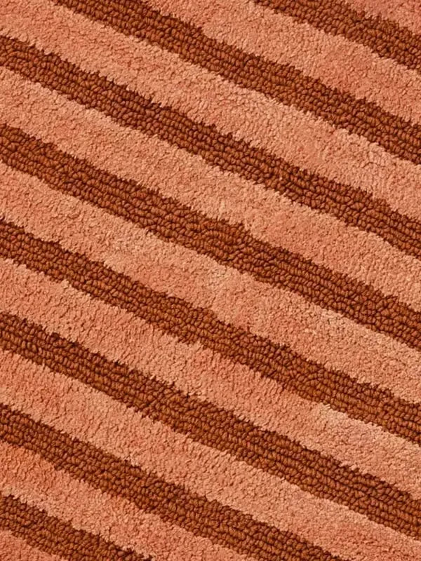 Stripe Reversible Terracotta Bath Mat-Soft Furnishings-Bonnie & Neil-The Bay Room